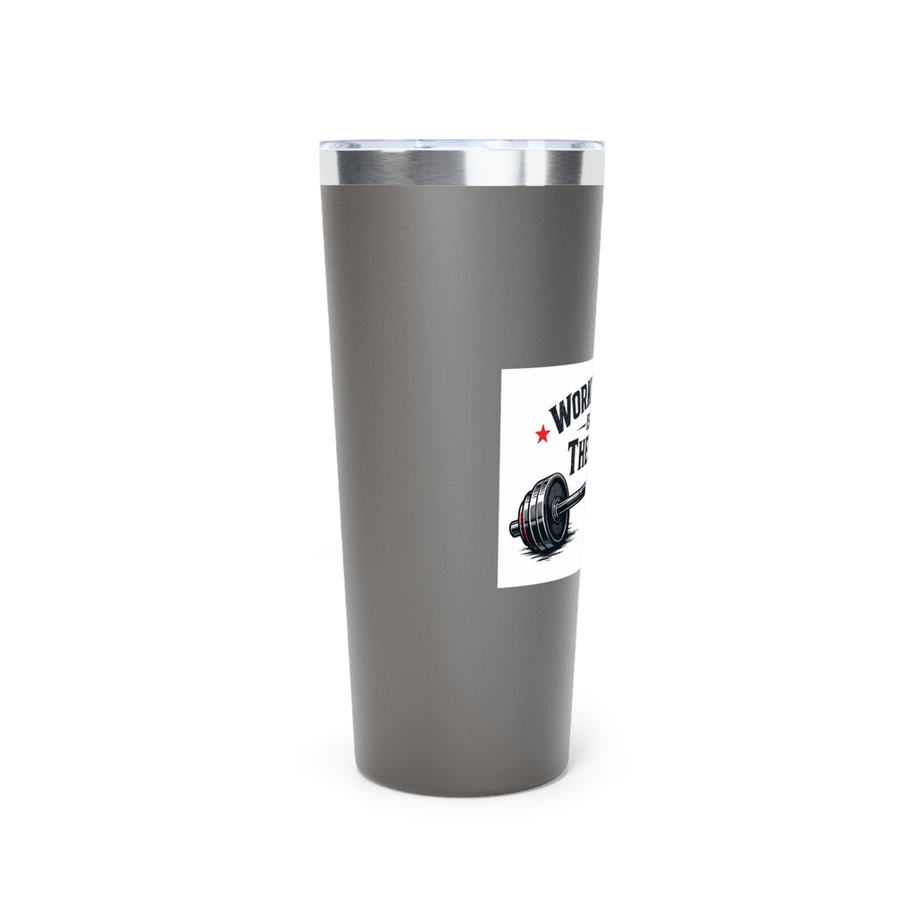 Working Out Is My Therapy barbell tumbler | 22oz insulated travel mug