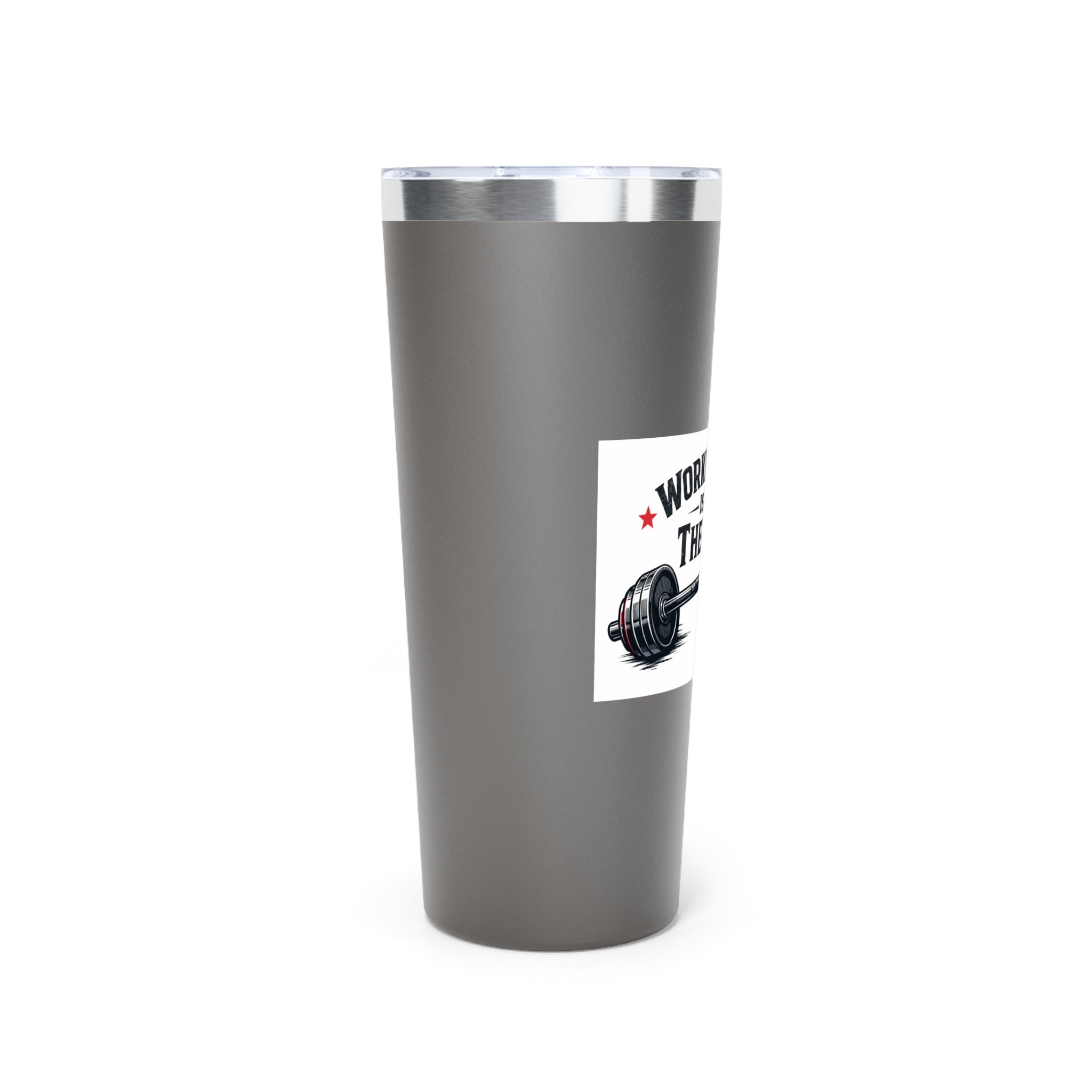 Working Out Is My Therapy barbell tumbler | 22oz insulated travel mug
