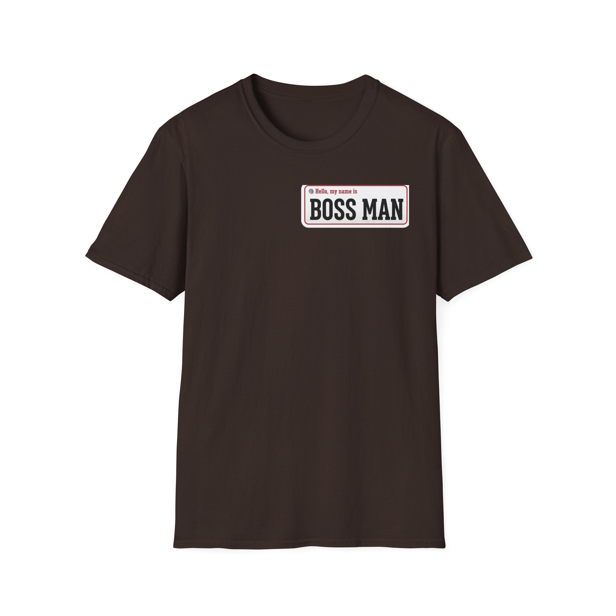 Boss Man name badge T-Shirt | Minimal Badge Graphic Tee