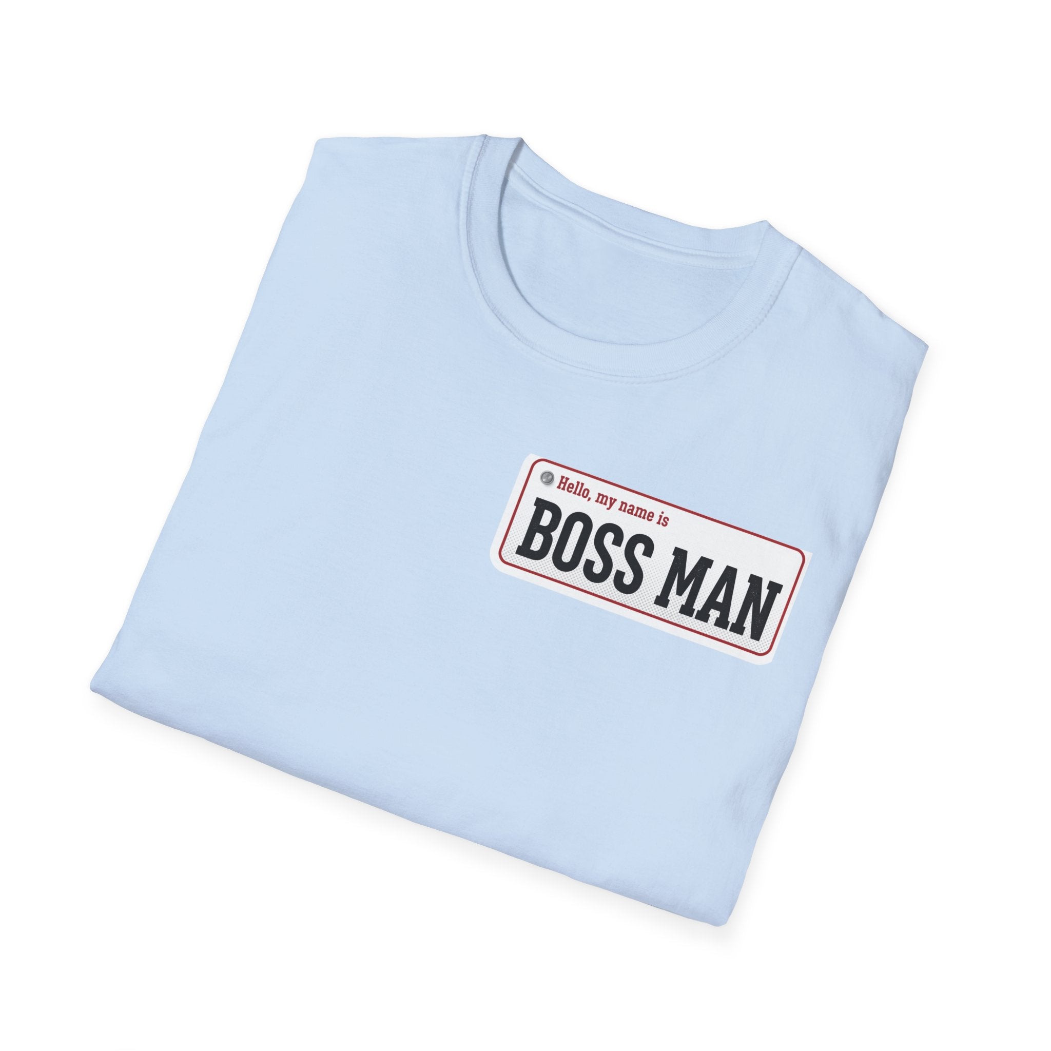 Boss Man name badge T-Shirt | Minimal Badge Graphic Tee