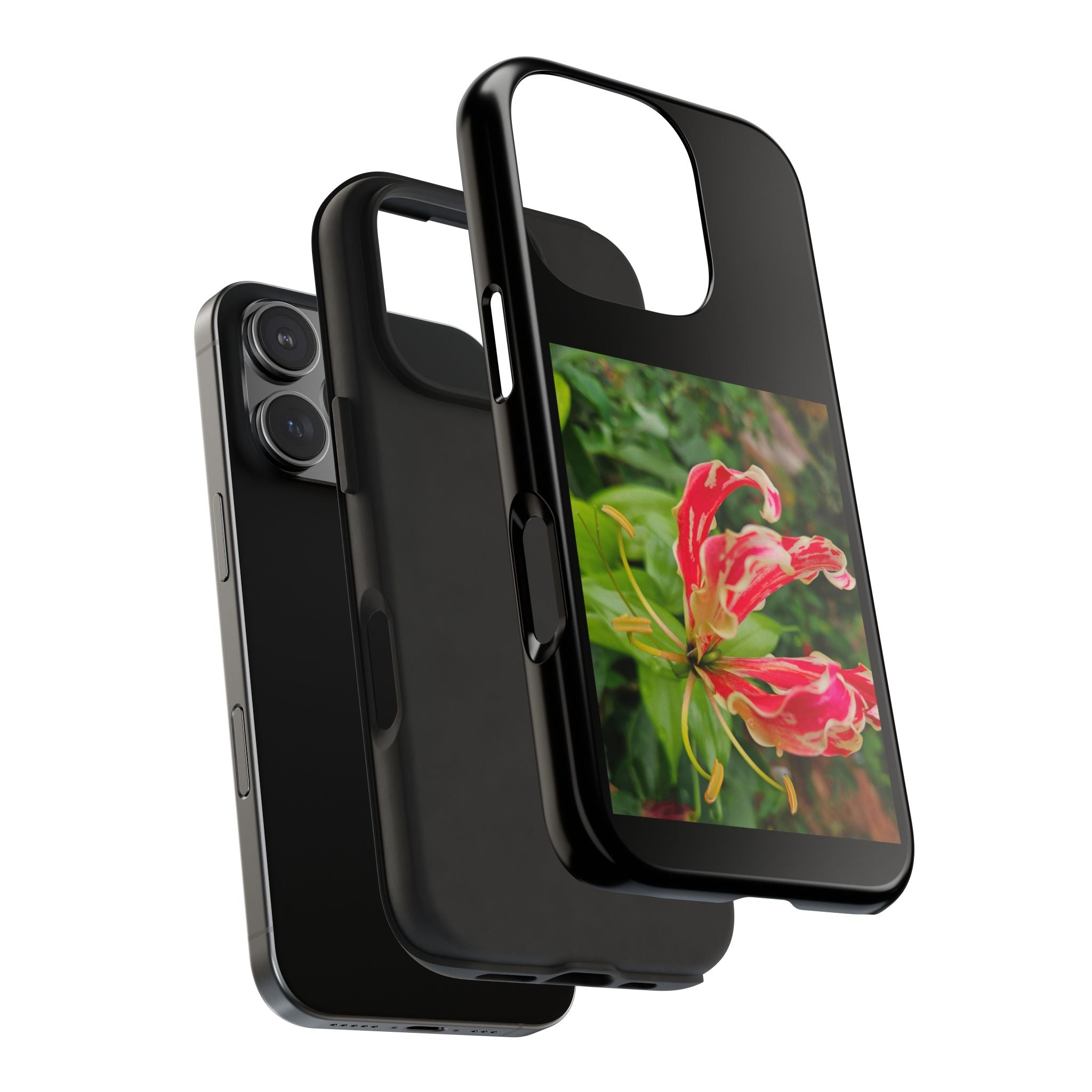 Gloriosa Lily Tough Phone Case | Red Tropical Flower Phone Case