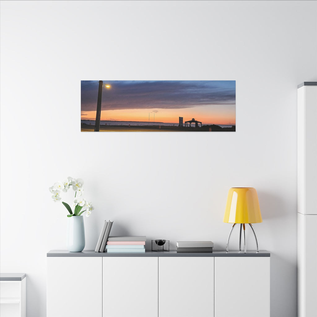 Sunset Pier Silhouette Canvas | Stretched Matte Wall Art