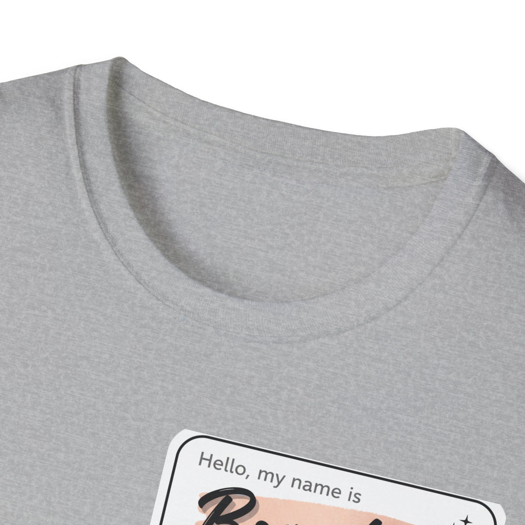 Boss Lady name tag T-Shirt | Feminine script badge design