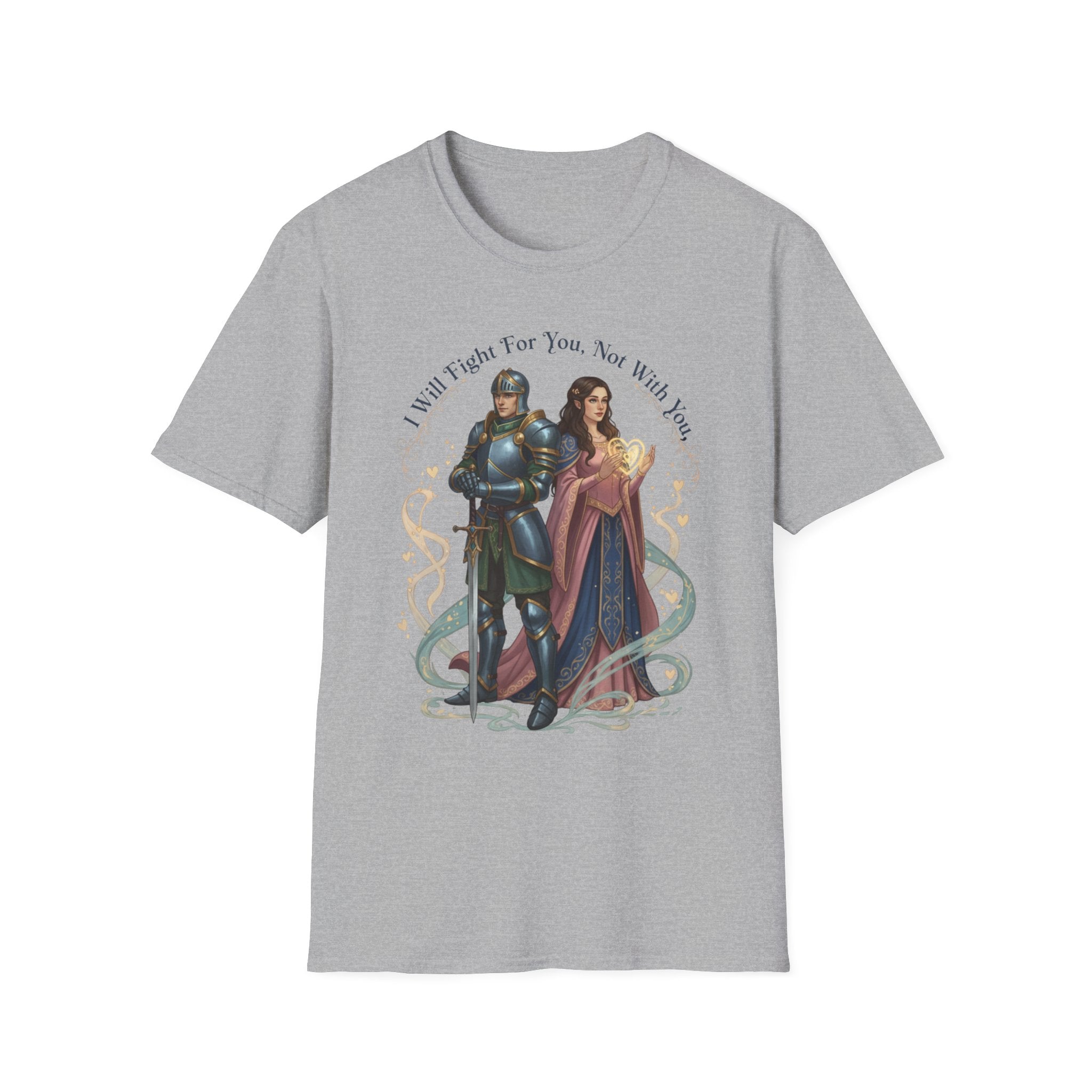 I Will Fight For You, Not With You Illustration T-Shirt | Fantasy Couple, Viper Motif