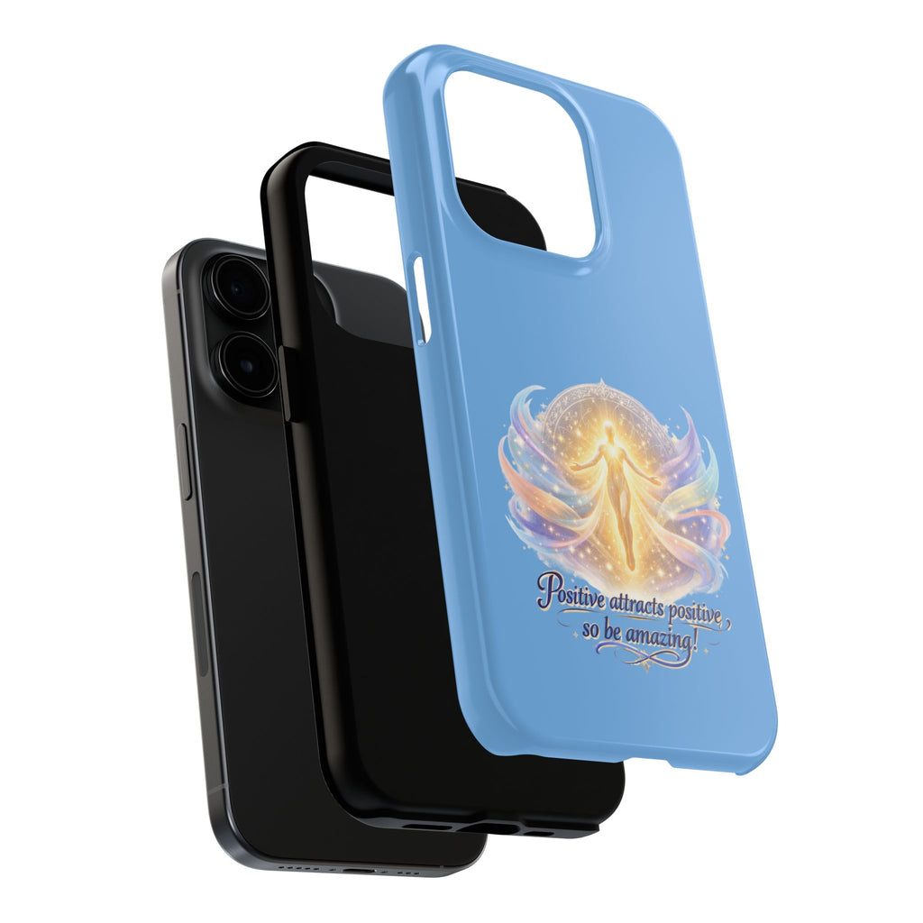 Positive Attracts Positive angel artwork Phone Case | inspirational spiritual design