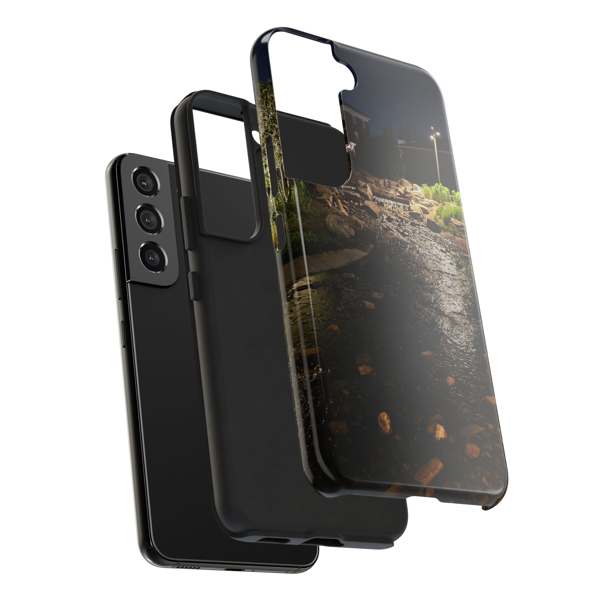 Night River Phone Case — Moody Outdoor Landscape Protective Cover