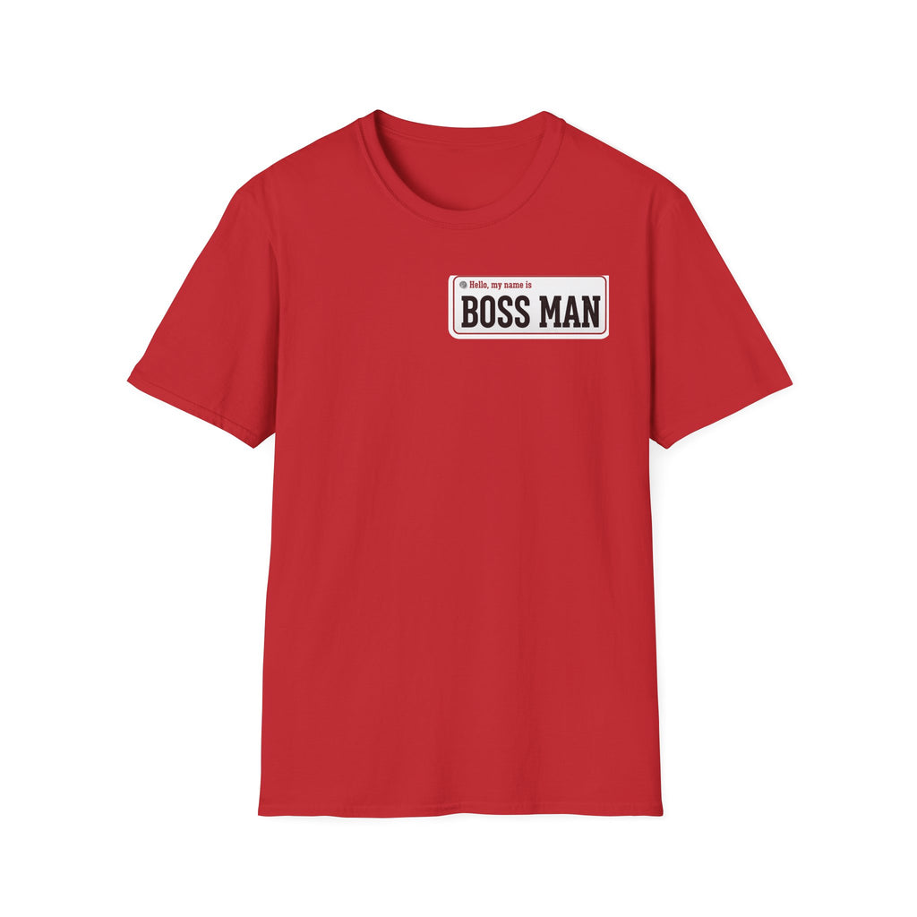 Boss Man name badge T-Shirt | Minimal Badge Graphic Tee