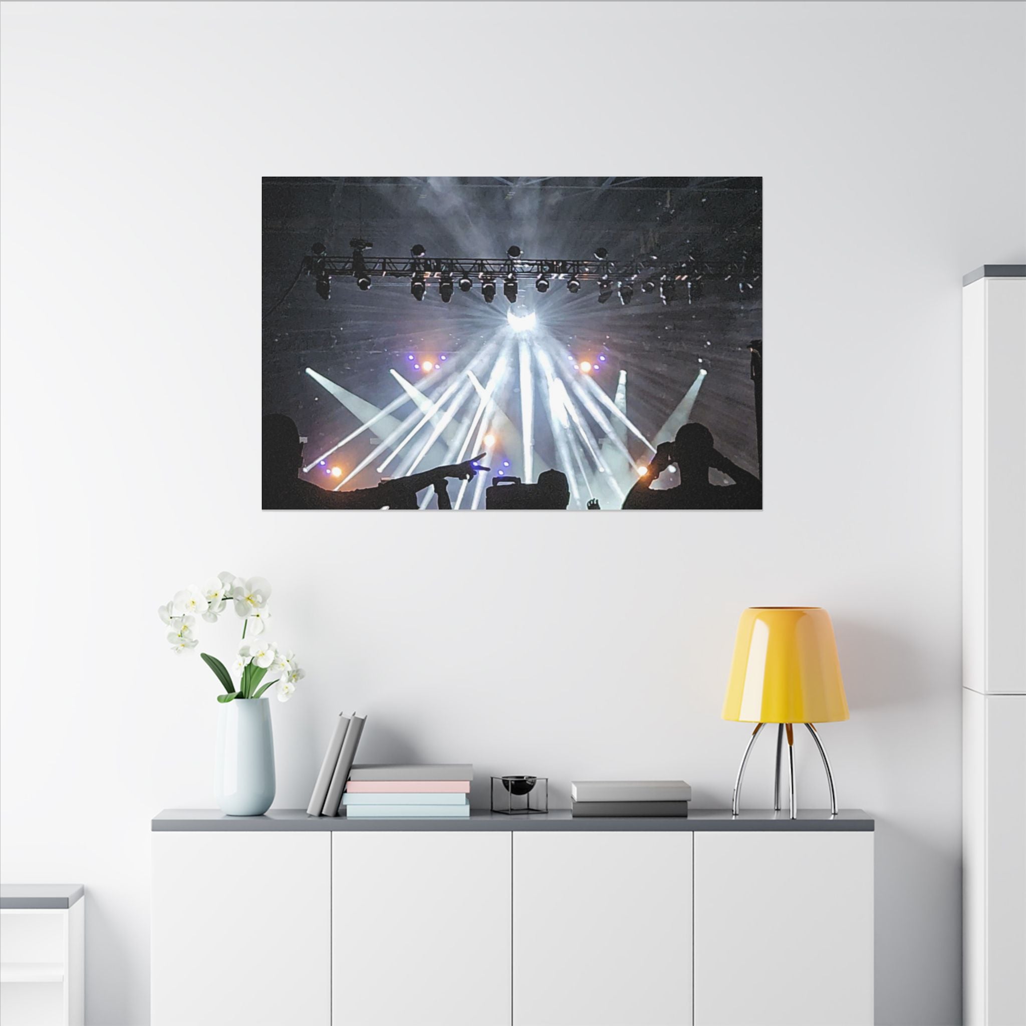 Concert Stage Lights Canvas, Matte Stretched Wall Art | Live Music