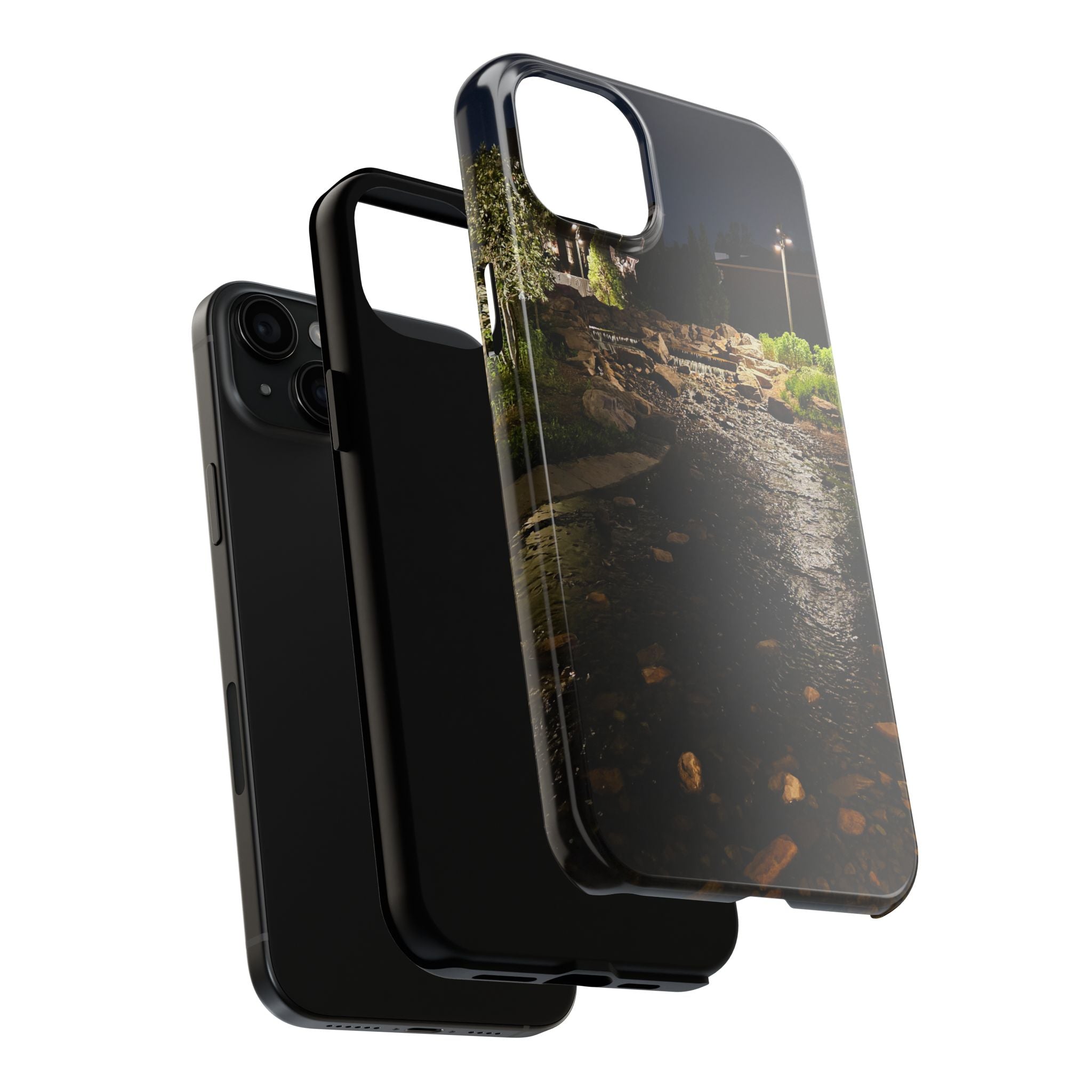 Night River Phone Case — Moody Outdoor Landscape Protective Cover