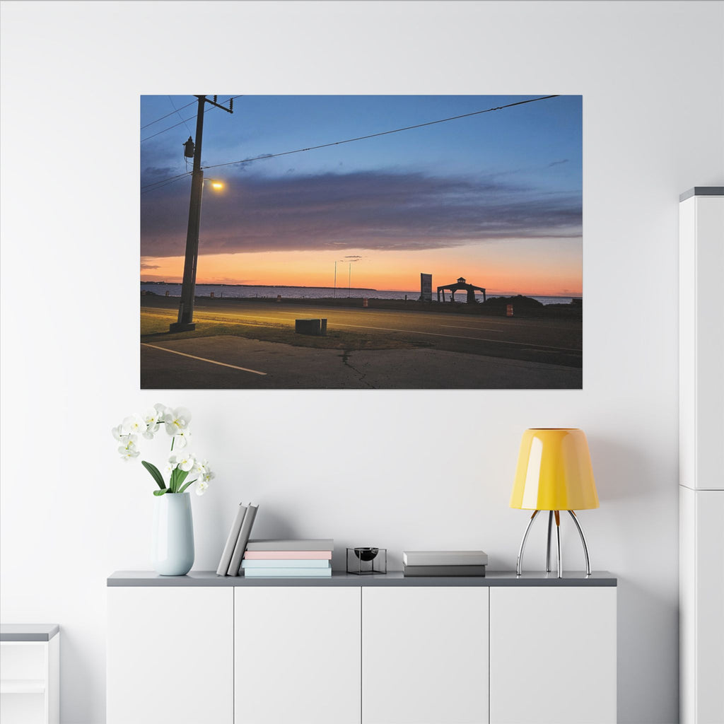 Sunset Pier Silhouette Canvas | Stretched Matte Wall Art