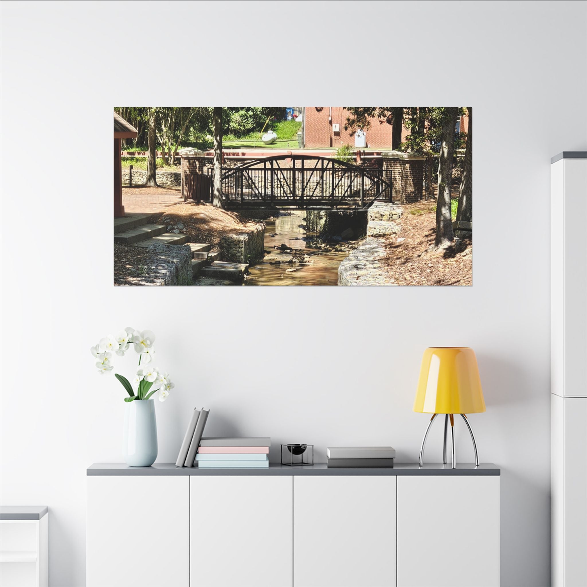 Park Footbridge Photograph Matte Canvas | Stretched Wall Art