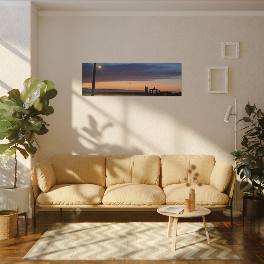 Sunset Pier Silhouette Canvas | Stretched Matte Wall Art