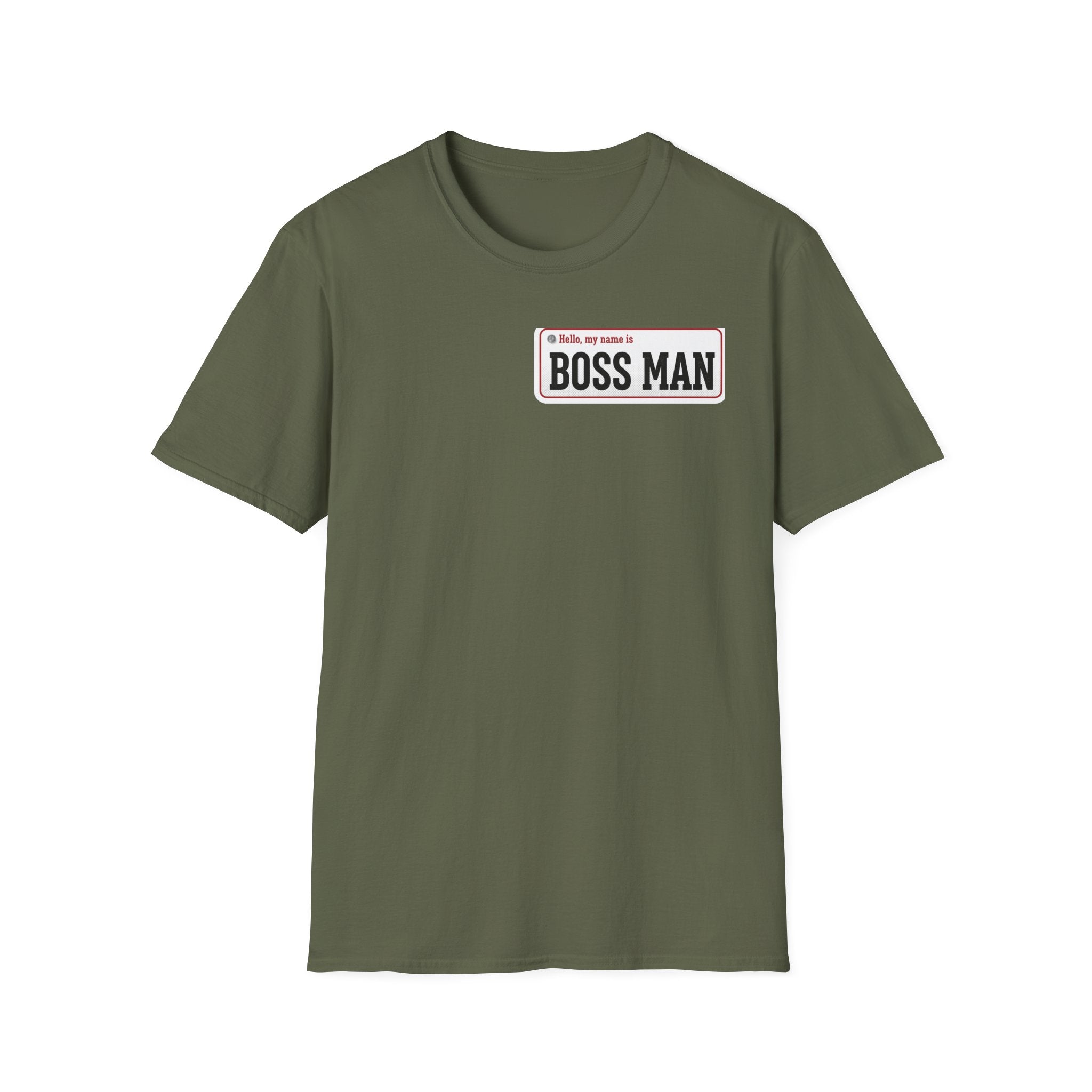 Boss Man name badge T-Shirt | Minimal Badge Graphic Tee