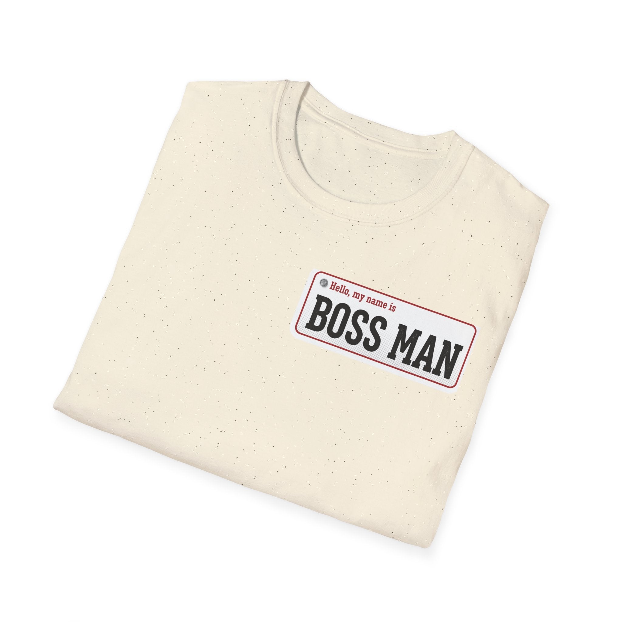 Boss Man name badge T-Shirt | Minimal Badge Graphic Tee