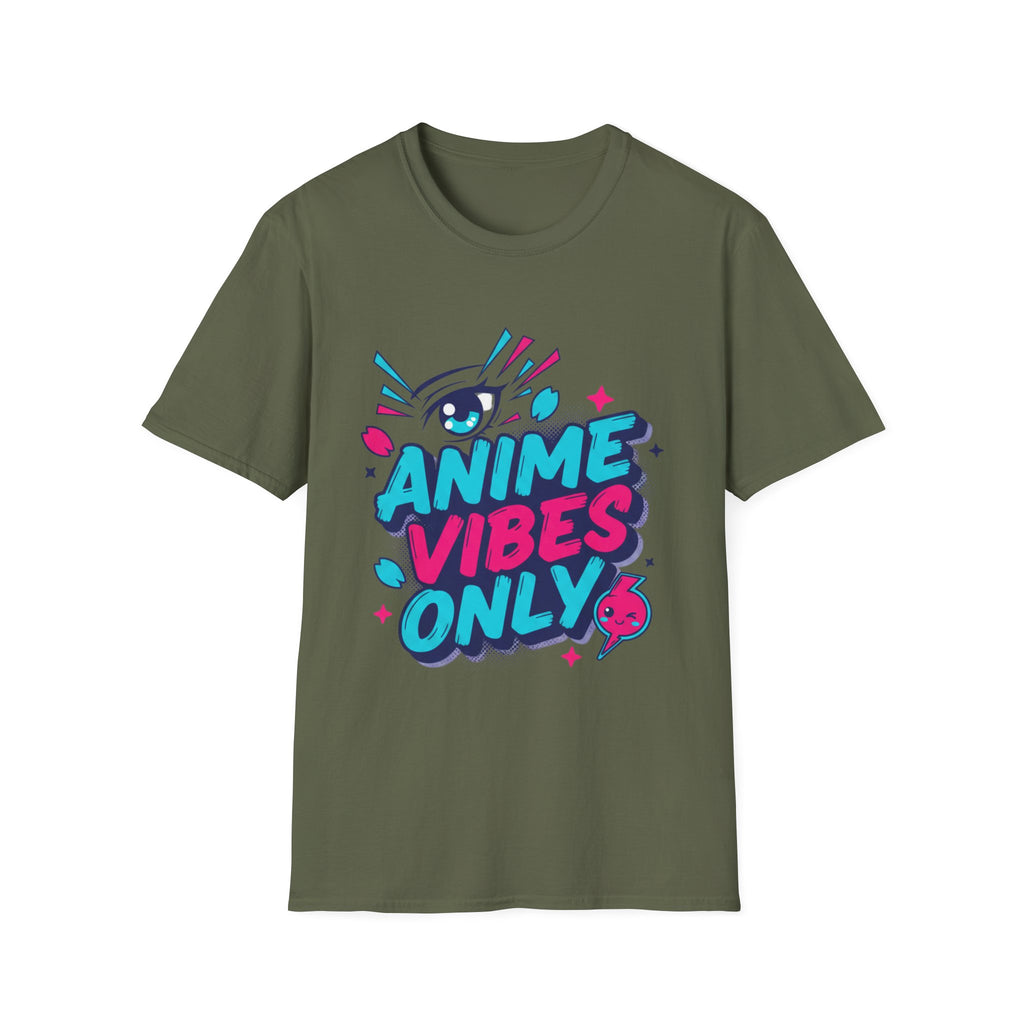 Anime Vibes Only T-Shirt | Retro Neon Anime Eye Design