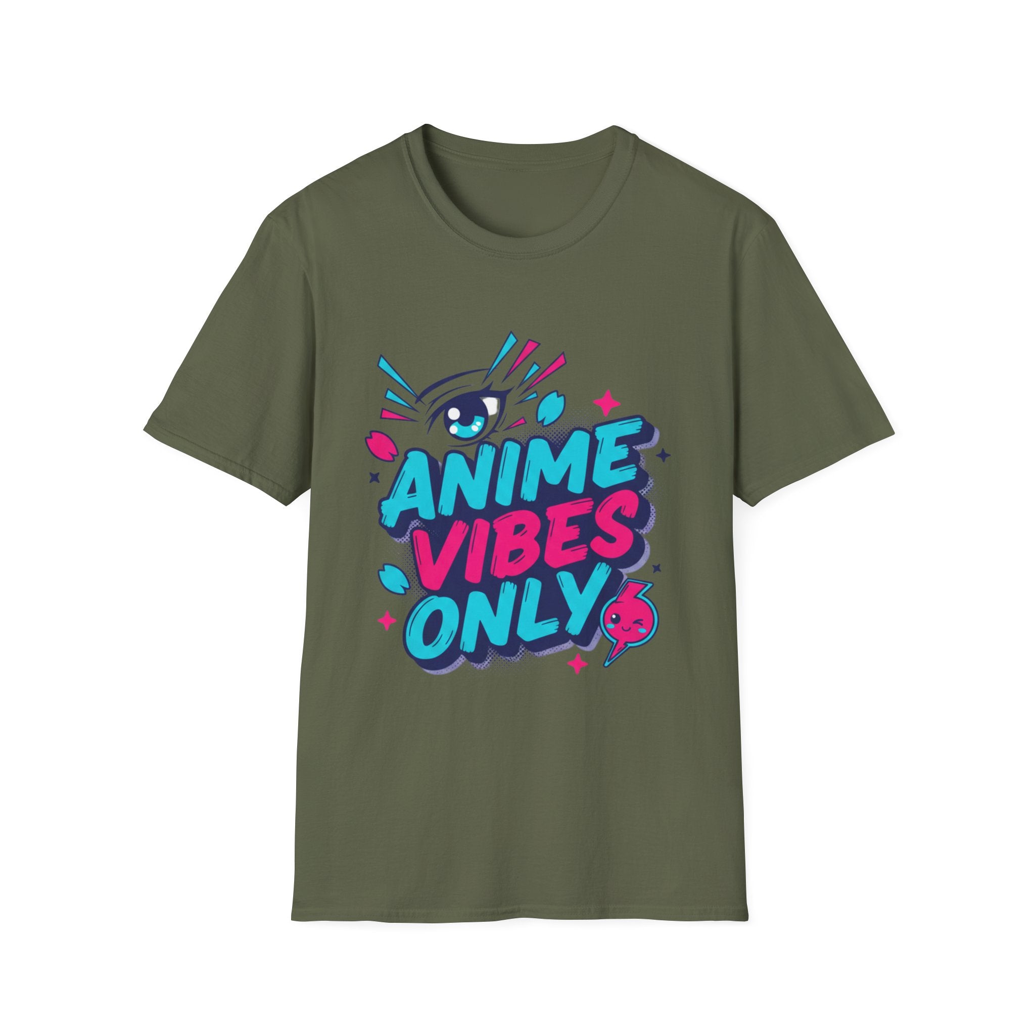 Anime Vibes Only T-Shirt | Retro Neon Anime Eye Design