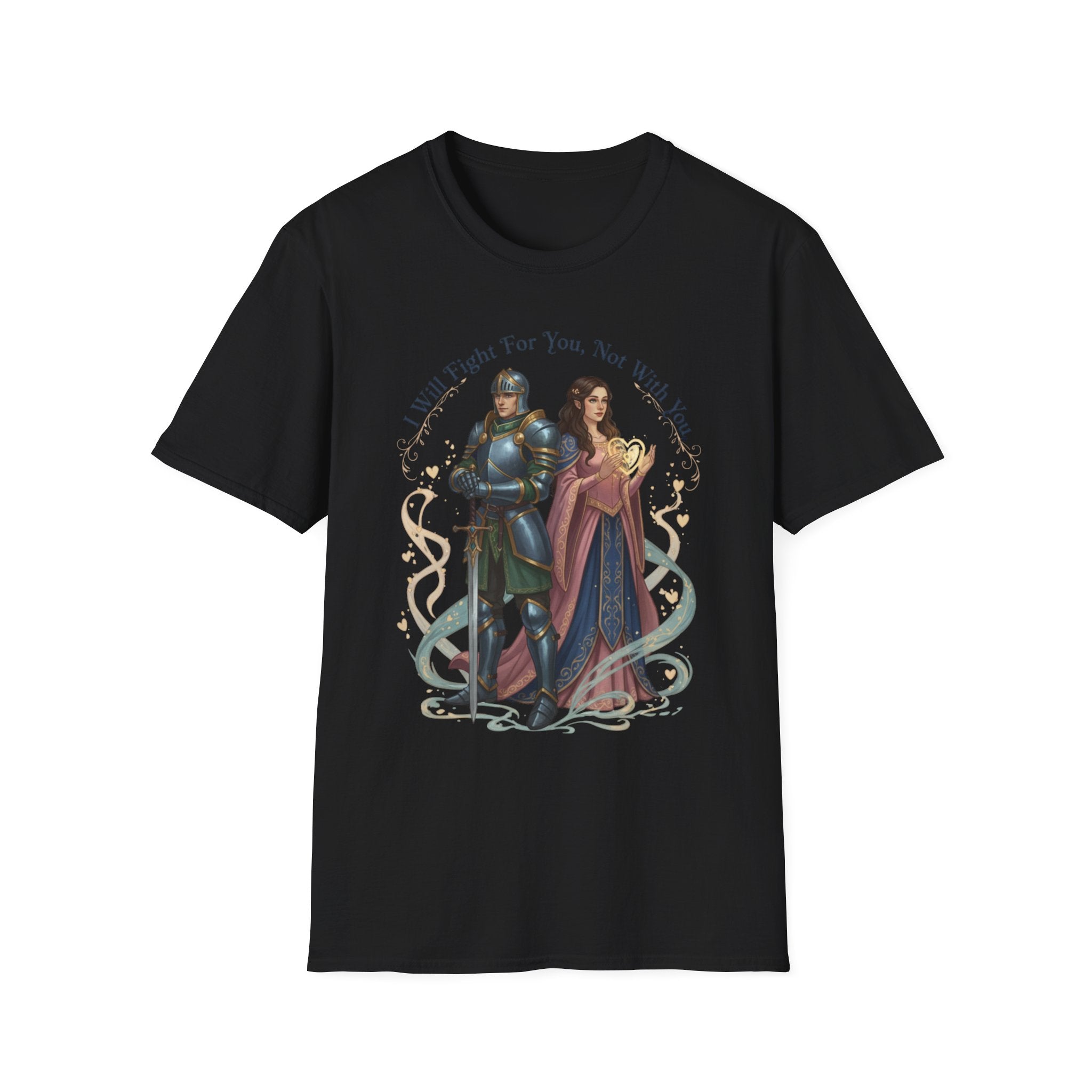 I Will Fight For You, Not With You Illustration T-Shirt | Fantasy Couple, Viper Motif