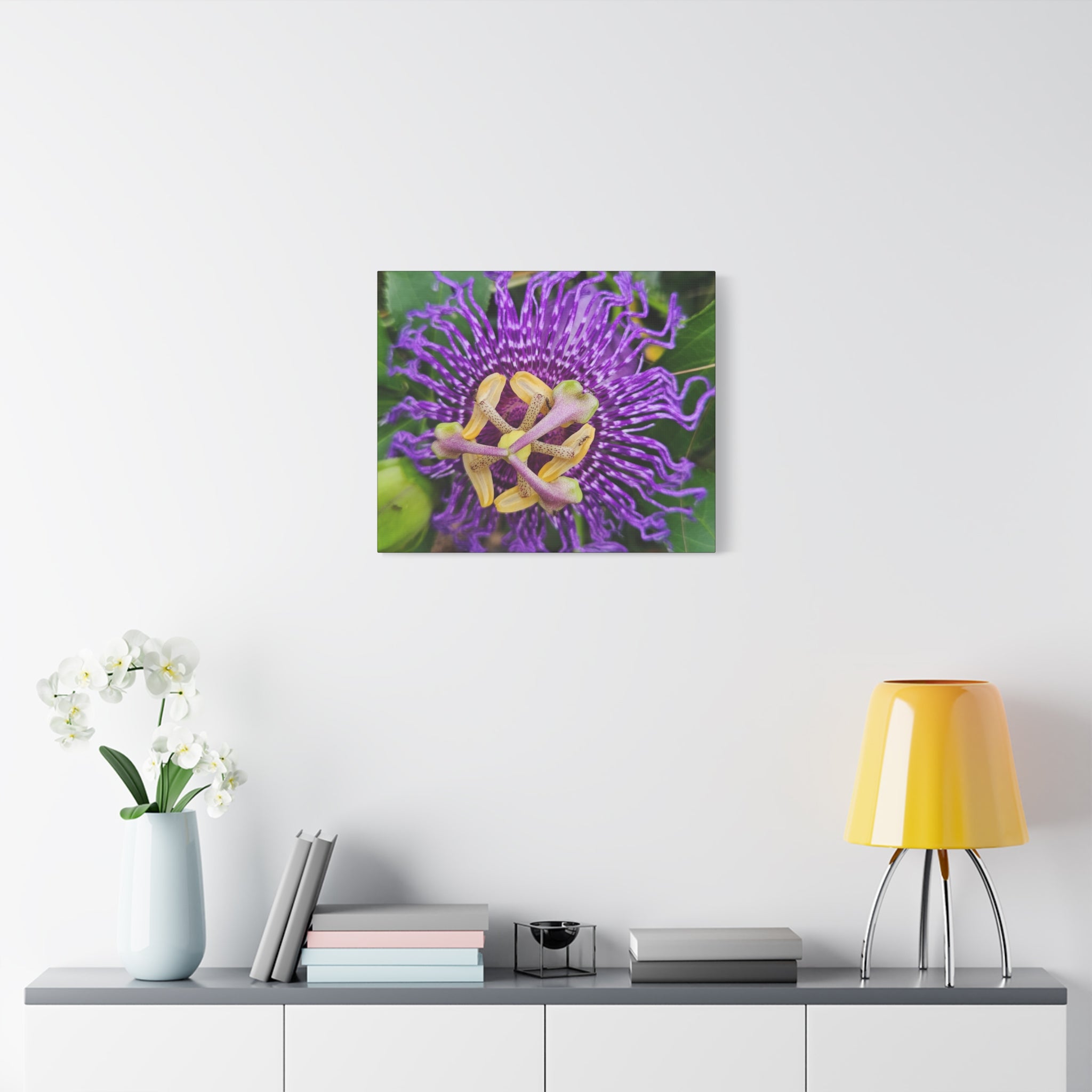 Purple Passionflower Close-Up Matte Canvas Print (Stretched)