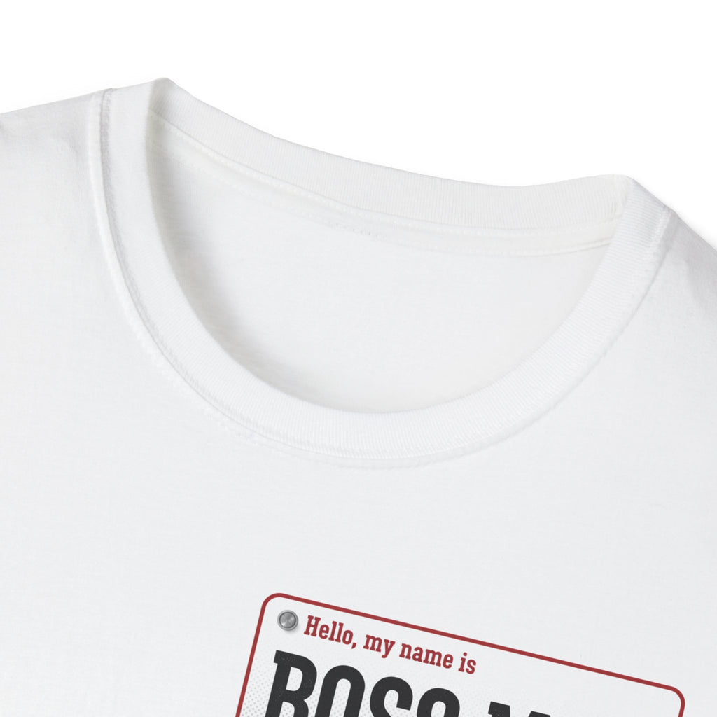 Boss Man name badge T-Shirt | Minimal Badge Graphic Tee