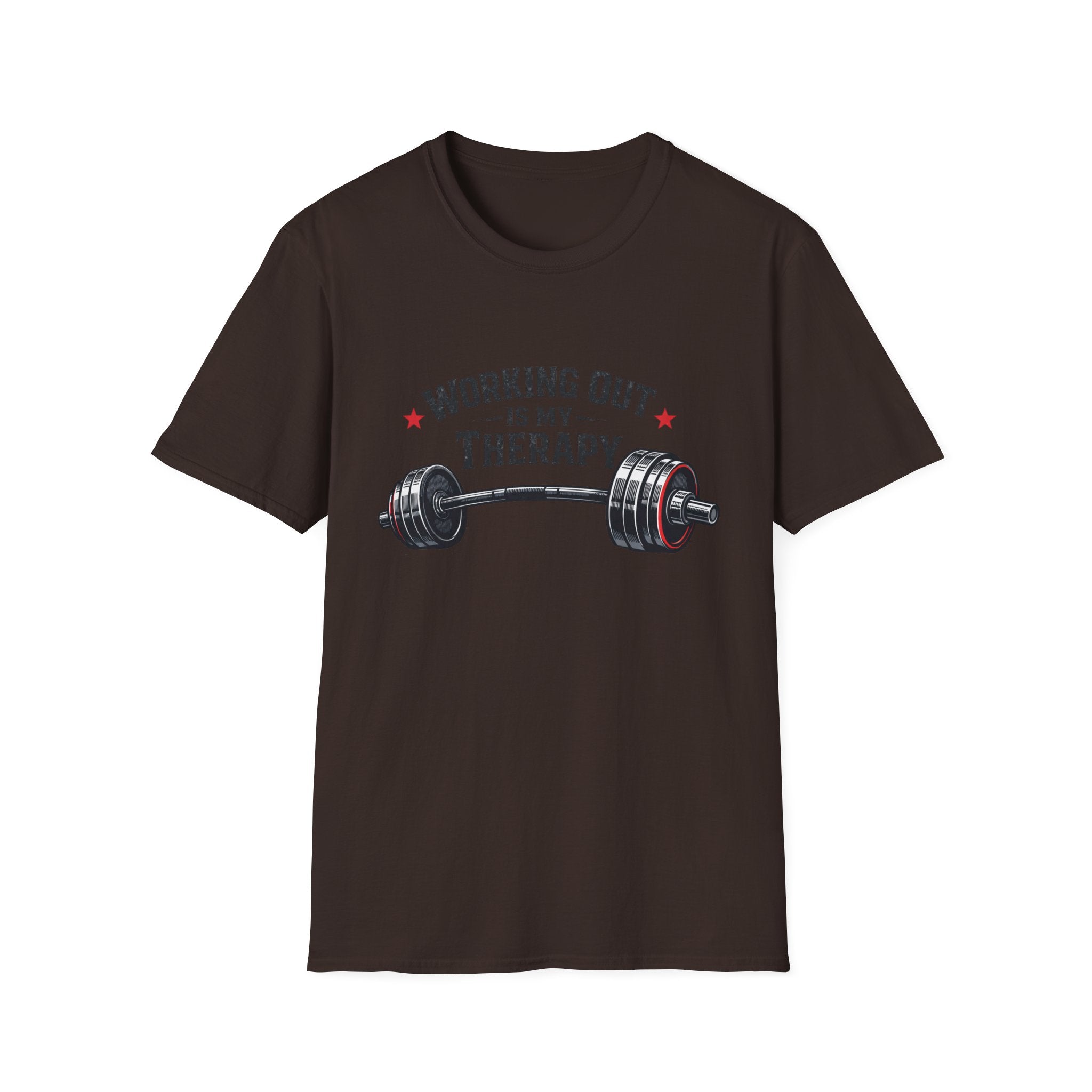 Working Out Is My Therapy T-Shirt — Barbell Fitness Gym Tee