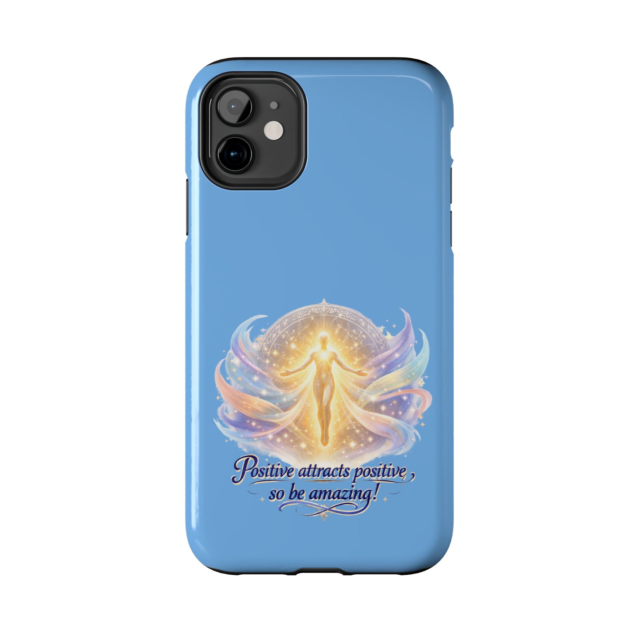 Positive Attracts Positive angel artwork Phone Case | inspirational spiritual design