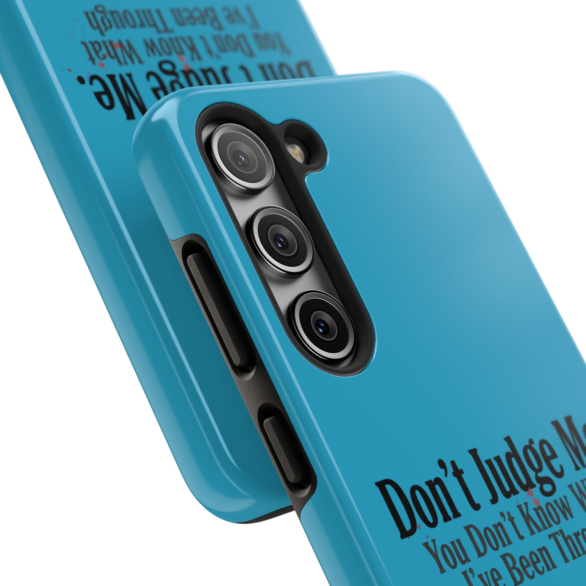 Don't Judge Me Quote Tough phone case | Tough Phone Case, teal typography
