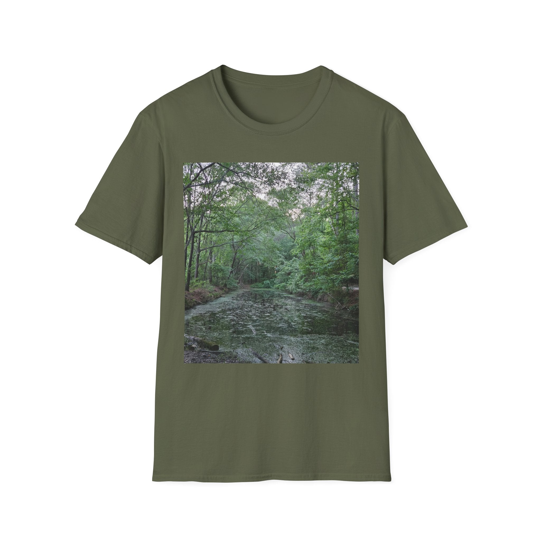 Mossy Pond T‑Shirt — Serene Green Nature Photography Tee