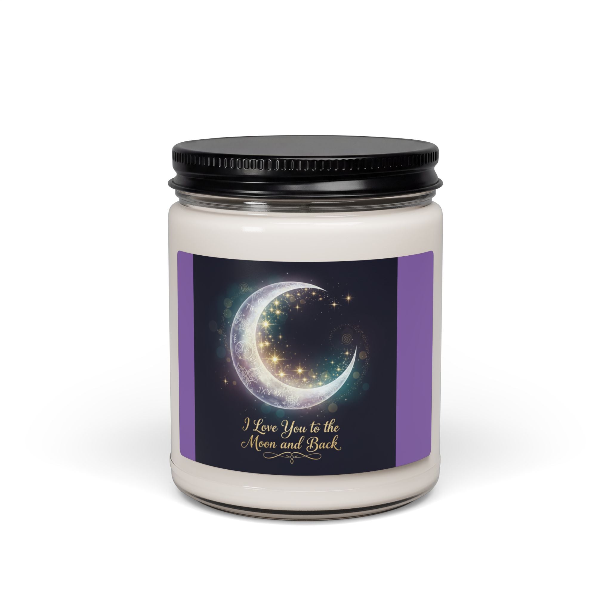 I Love You to the Moon and Back Soy Candle | Moon and Stars Illustration Candle