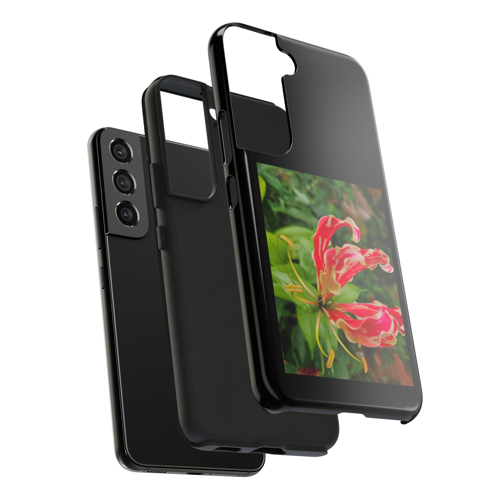 Gloriosa Lily Tough Phone Case | Red Tropical Flower Phone Case