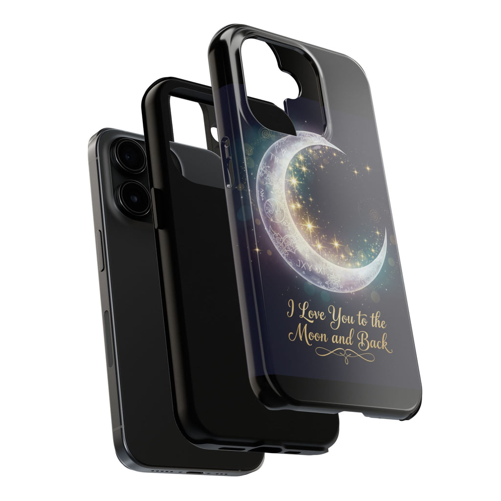 I Love You to the Moon and Back iPhone Case | Moon and Stars Tough Case