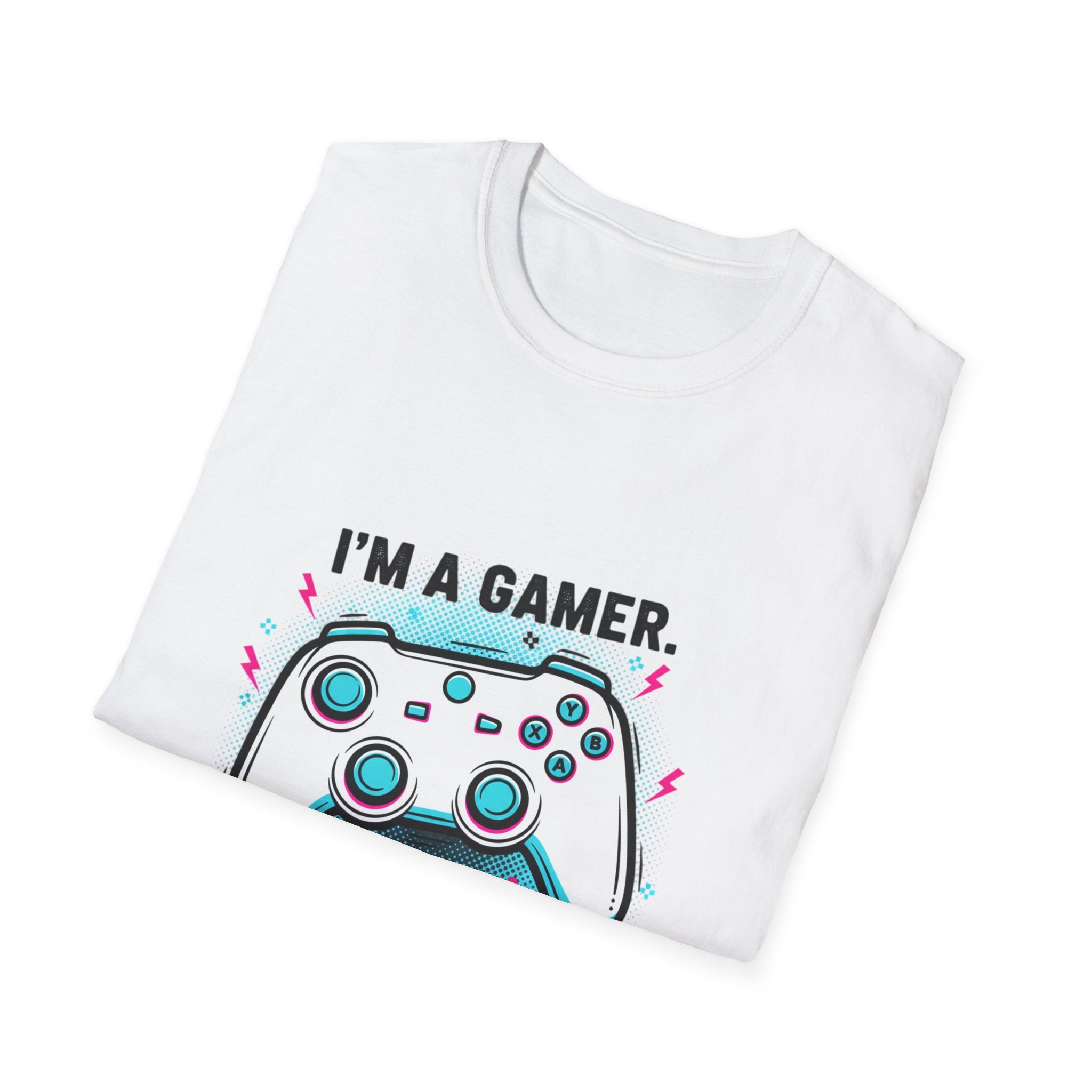 Im a Gamer, What's Your Superpower Graphic T-Shirt | Retro Neon Gaming Console Text