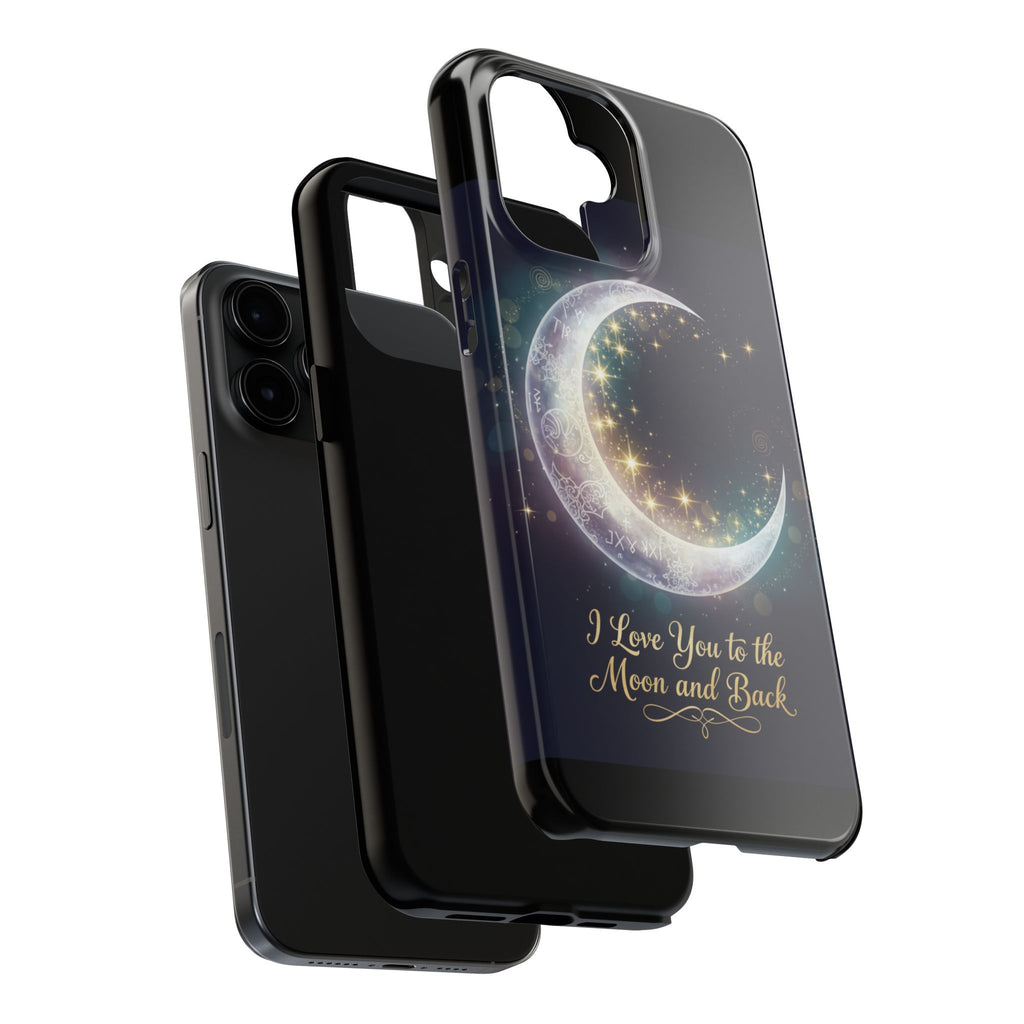 I Love You to the Moon and Back iPhone Case | Moon and Stars Tough Case