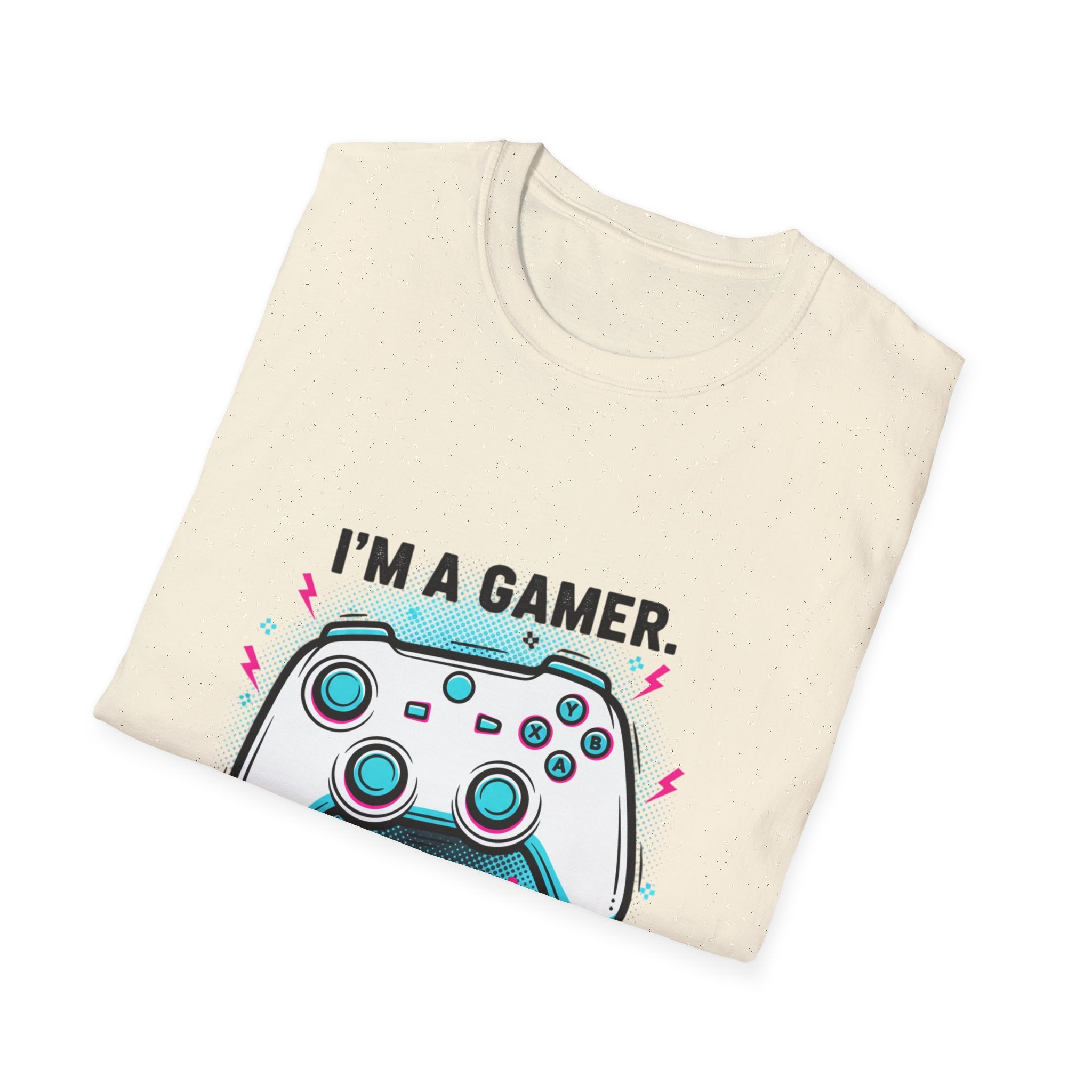 Im a Gamer What's Your Superpower Graphic T-Shirt | Retro Neon Gaming Console Text
