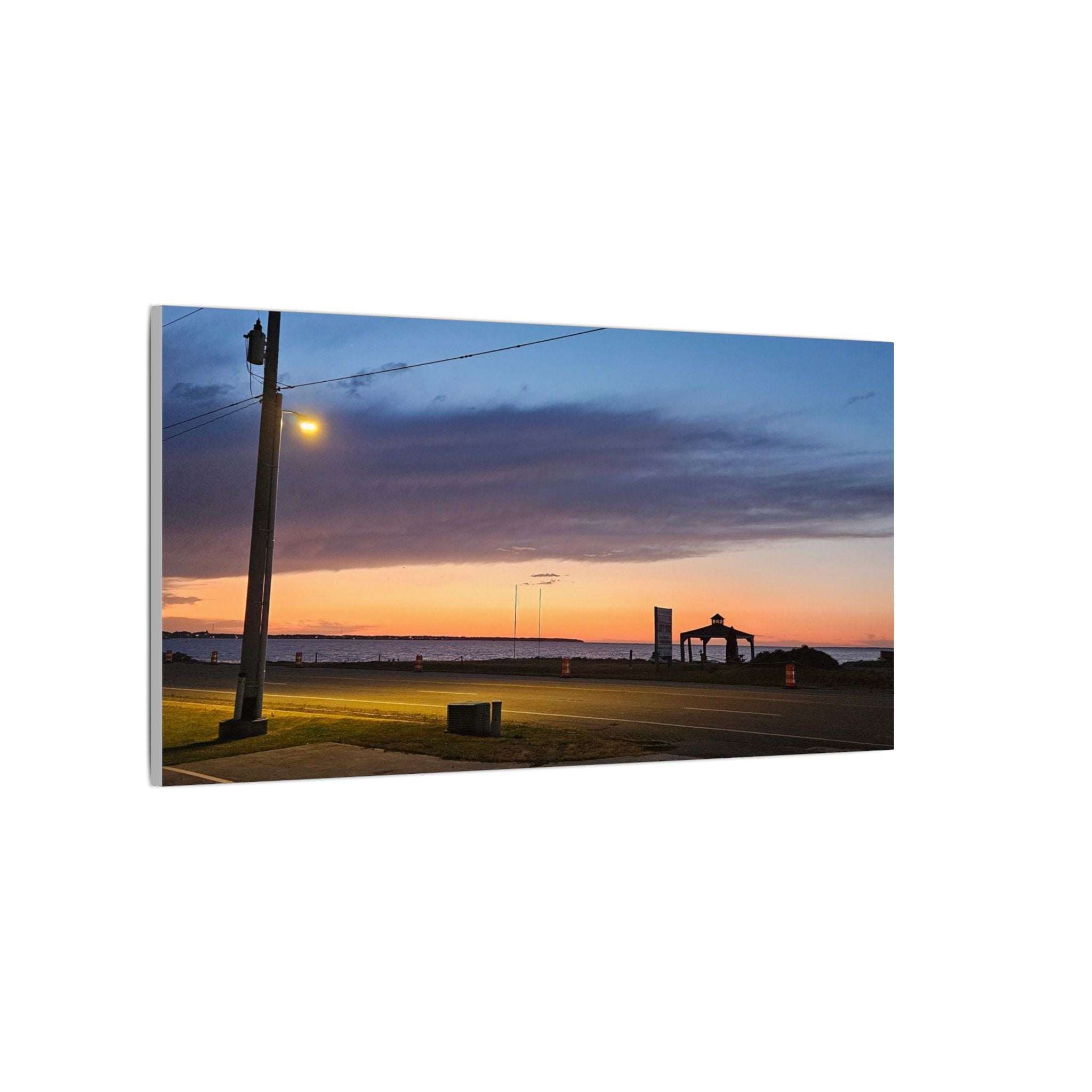Sunset Pier Silhouette Canvas | Stretched Matte Wall Art
