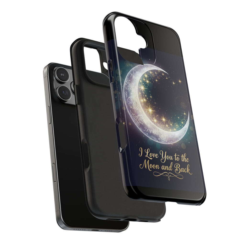 I Love You to the Moon and Back iPhone Case | Moon and Stars Tough Case