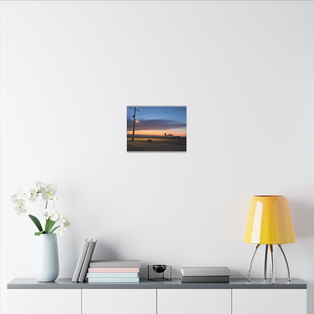 Sunset Pier Silhouette Canvas | Stretched Matte Wall Art