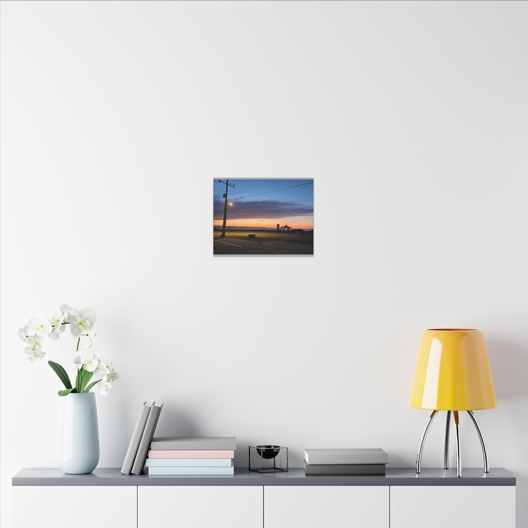 Sunset Pier Silhouette Canvas | Stretched Matte Wall Art