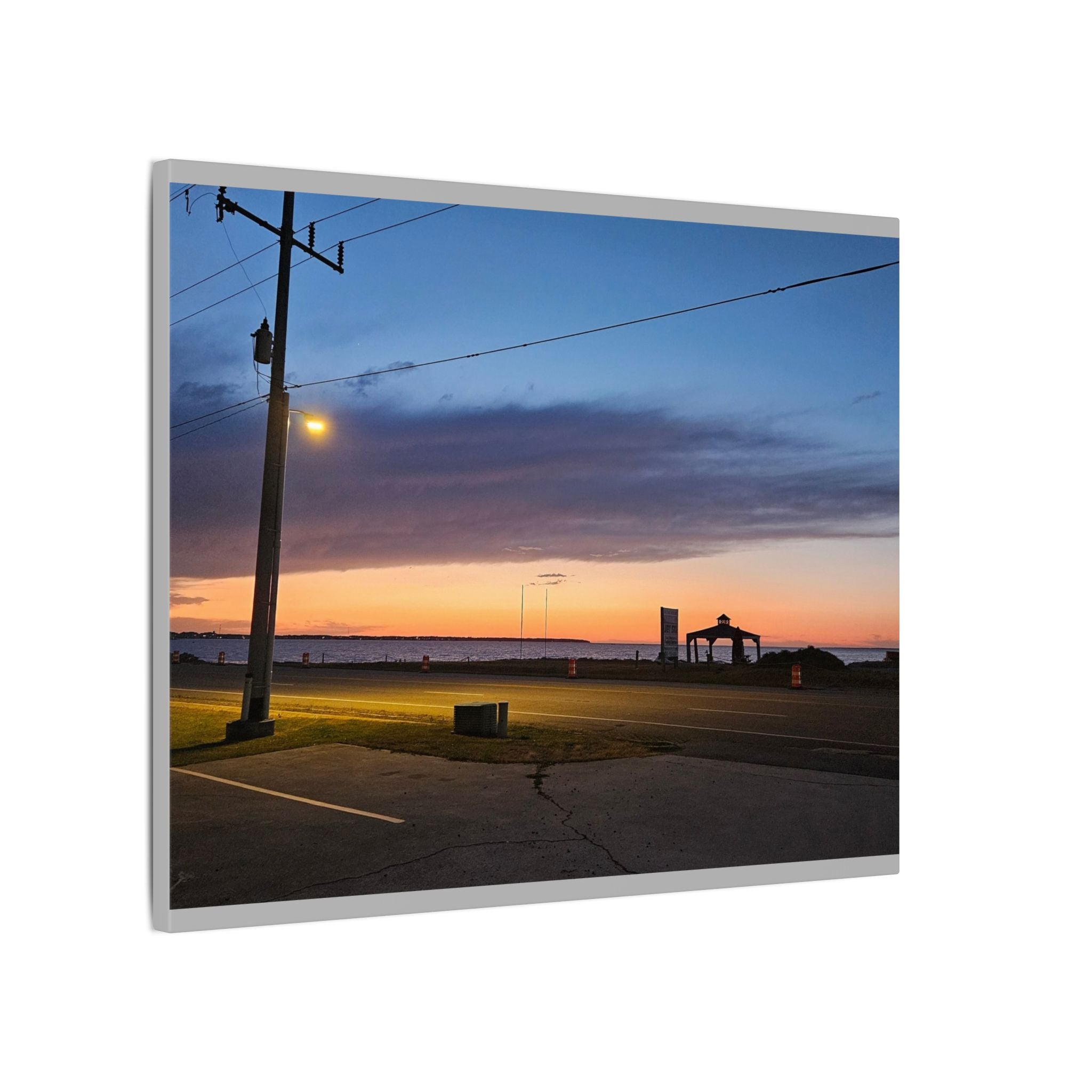Sunset Pier Silhouette Canvas | Stretched Matte Wall Art