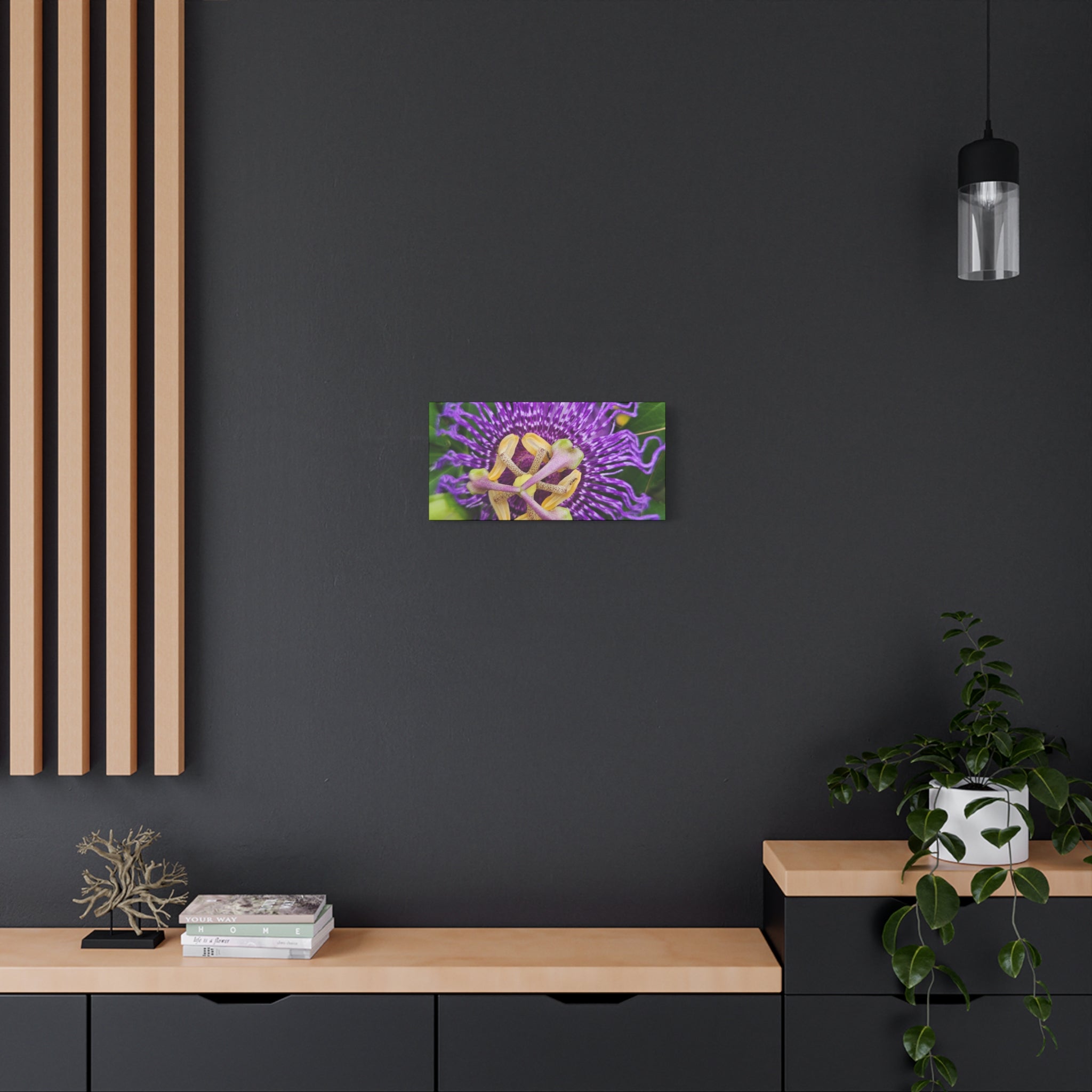 Purple Passionflower Close-Up Matte Canvas Print (Stretched)