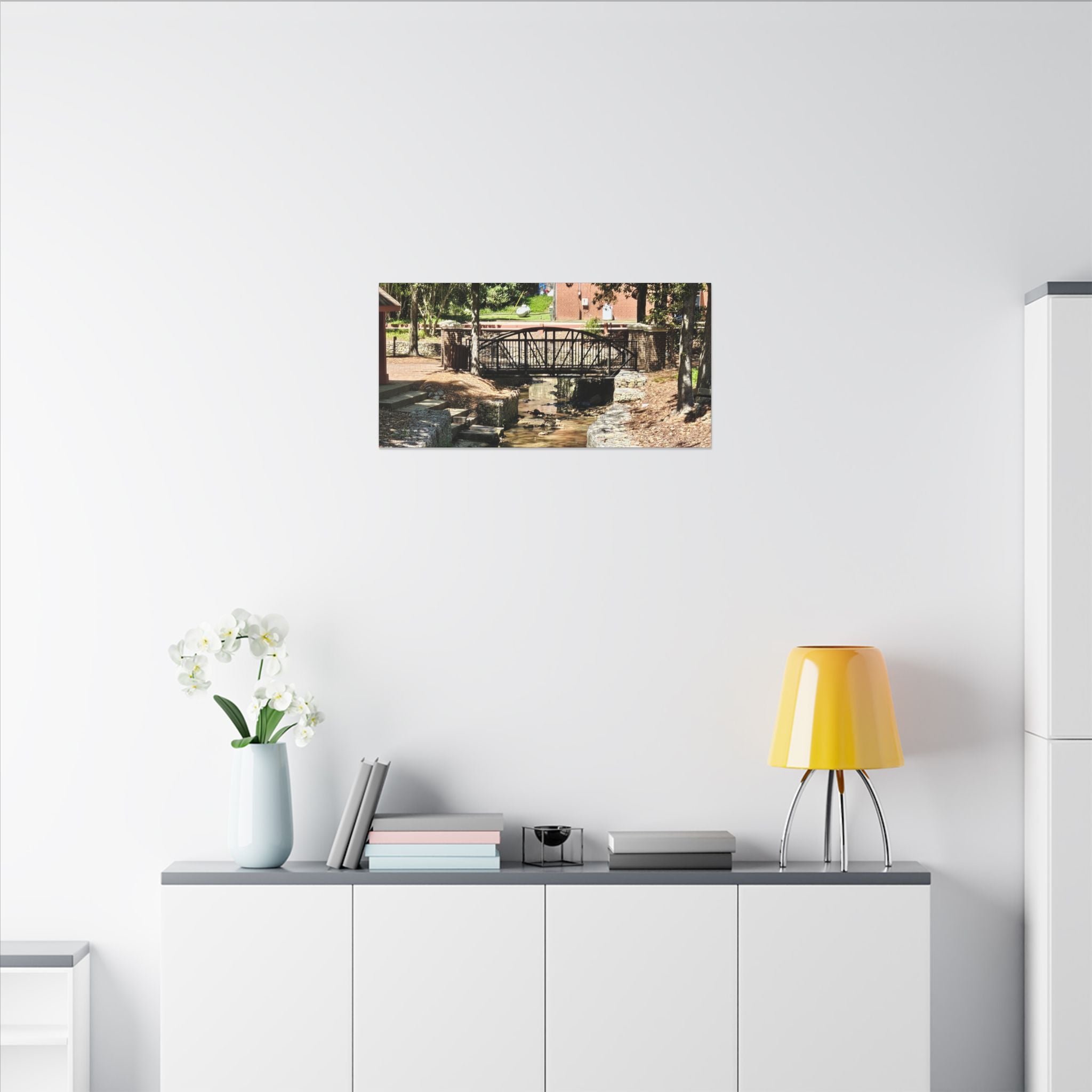 Park Footbridge Photograph Matte Canvas | Stretched Wall Art
