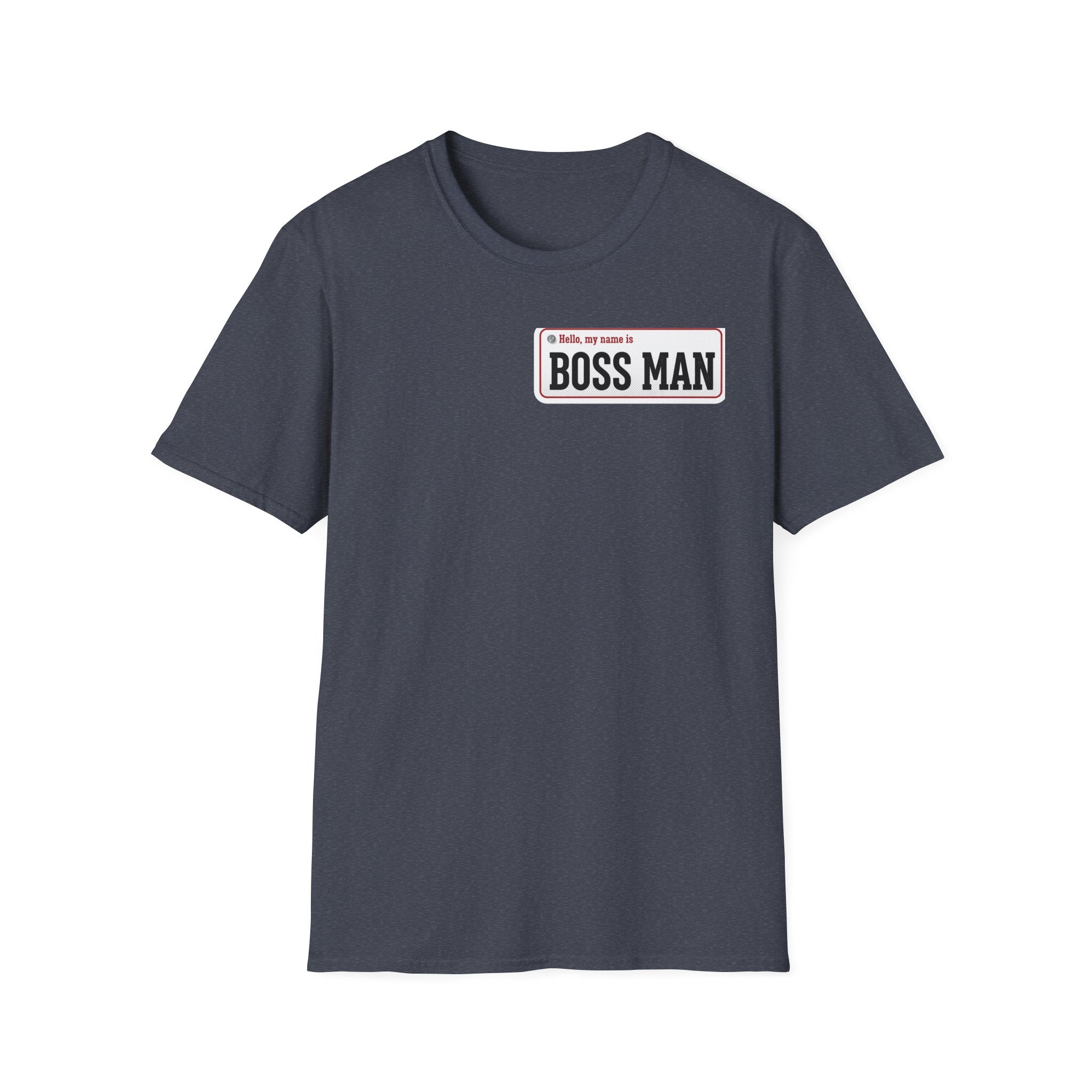 Boss Man name badge T-Shirt | Minimal Badge Graphic Tee