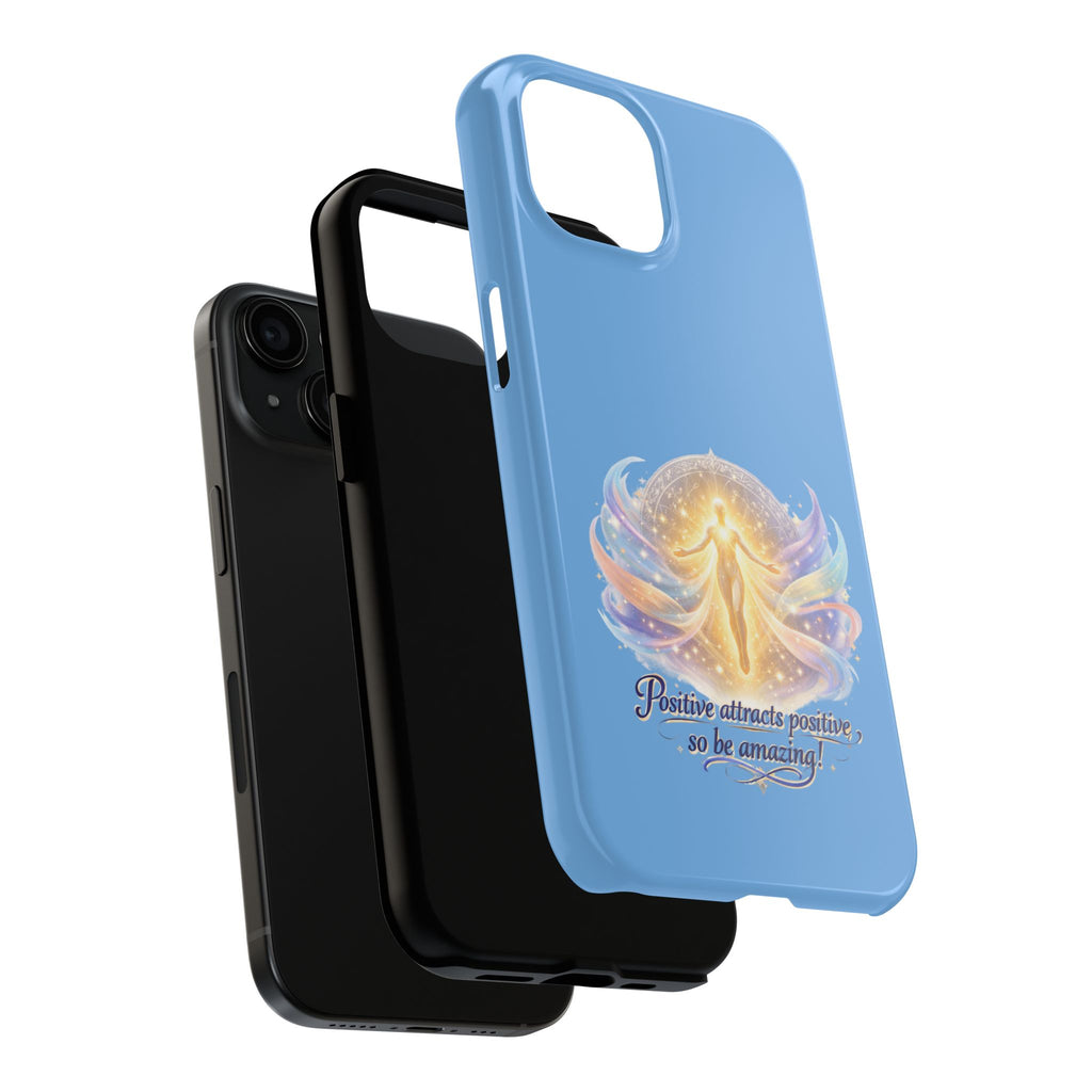 Positive Attracts Positive angel artwork Phone Case | inspirational spiritual design