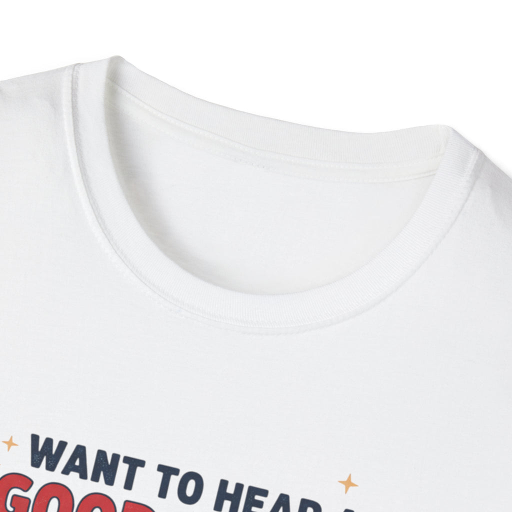 'Want to Hear a Good Knock Knock Joke?' T-Shirt — Novelty Door Cartoon Tee