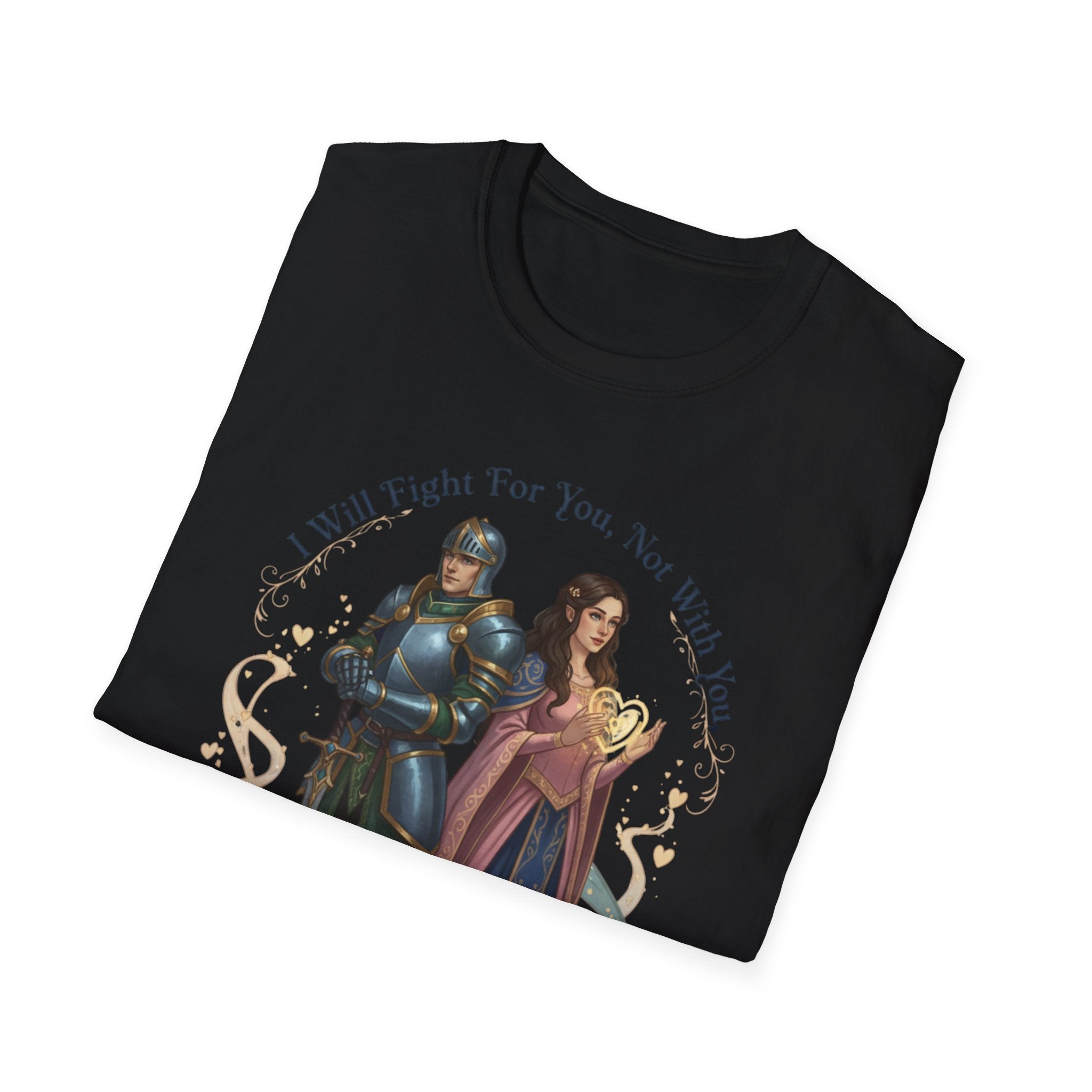 I Will Fight For You, Not With You Illustration T-Shirt | Fantasy Couple, Viper Motif