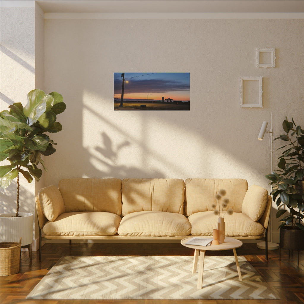 Sunset Pier Silhouette Canvas | Stretched Matte Wall Art