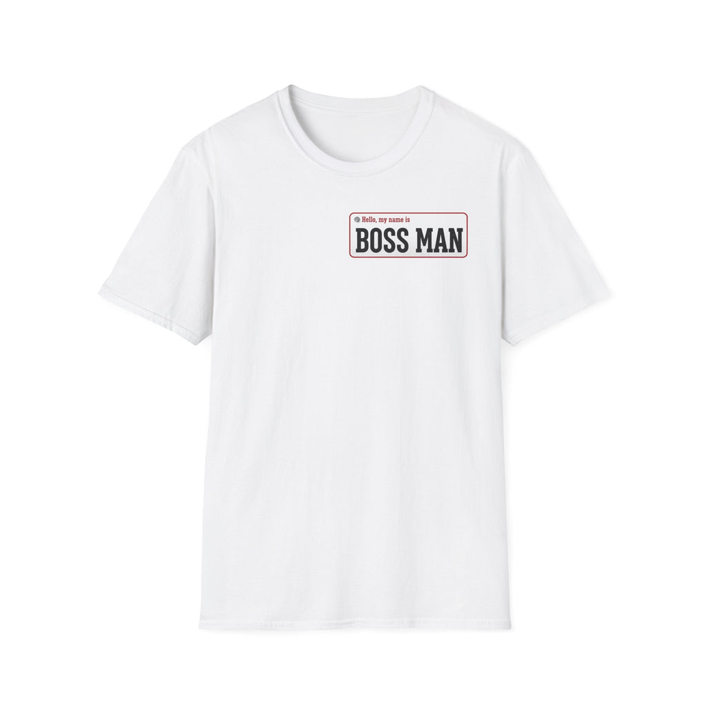 Boss Man name badge T-Shirt | Minimal Badge Graphic Tee