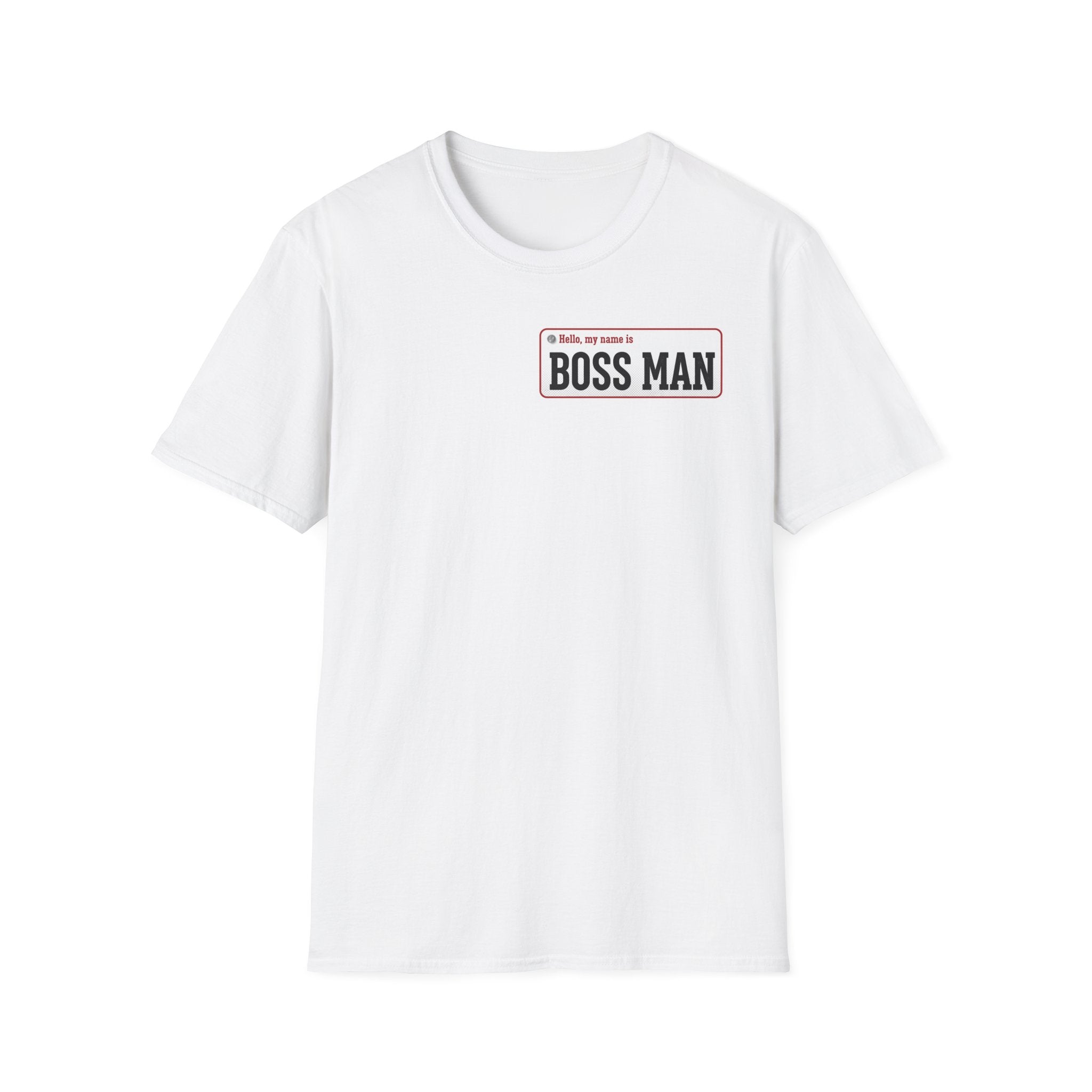 Boss Man name badge T-Shirt | Minimal Badge Graphic Tee
