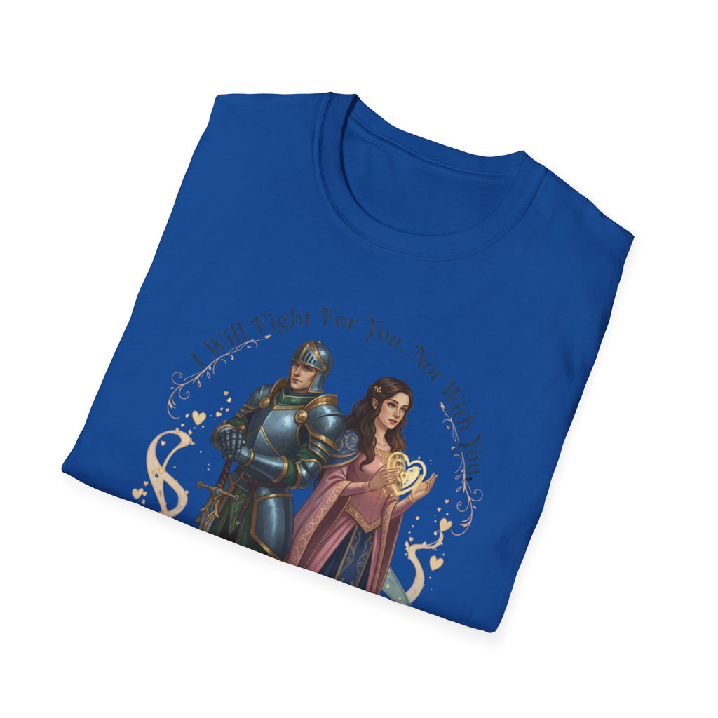 I Will Fight For You, Not With You Illustration T-Shirt | Fantasy Couple, Viper Motif
