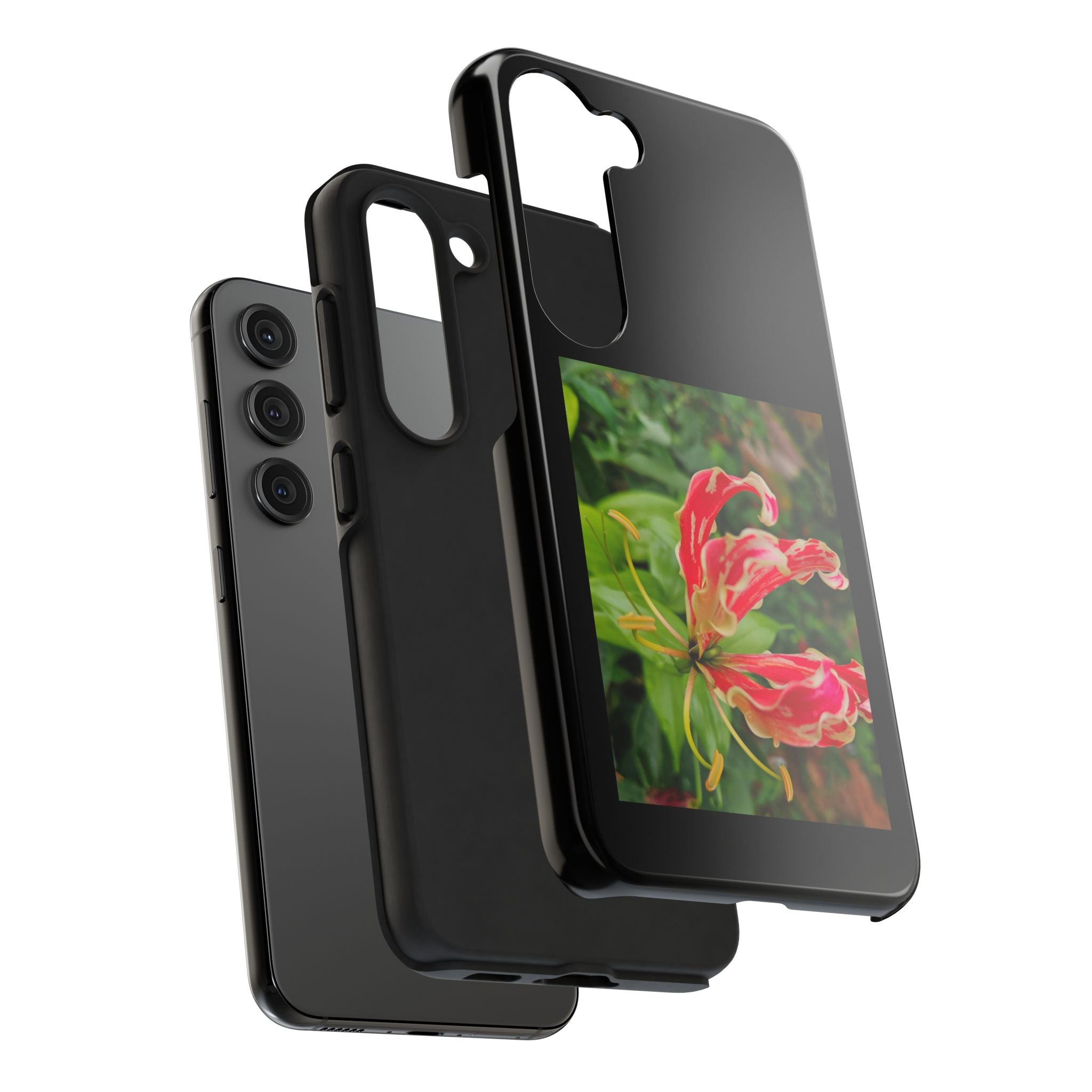 Gloriosa Lily Tough Phone Case | Red Tropical Flower Phone Case