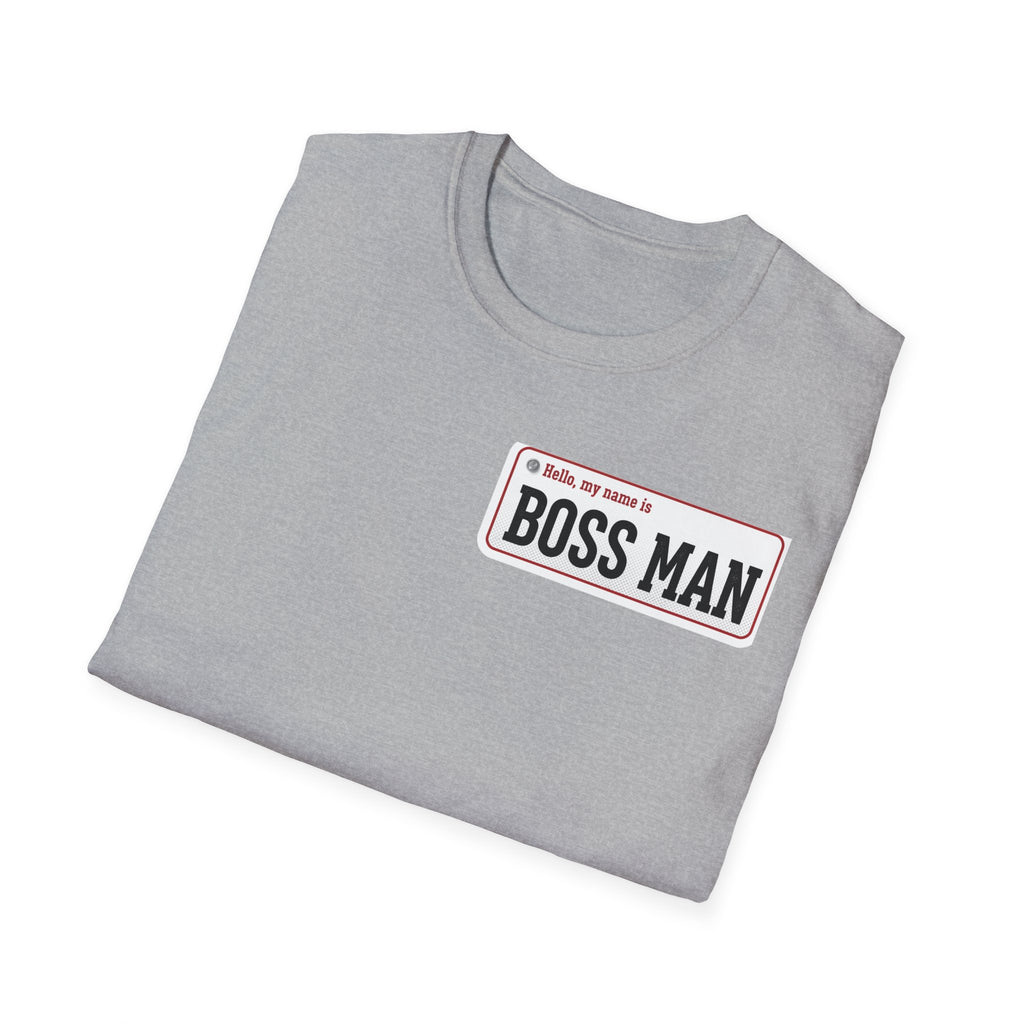 Boss Man name badge T-Shirt | Minimal Badge Graphic Tee
